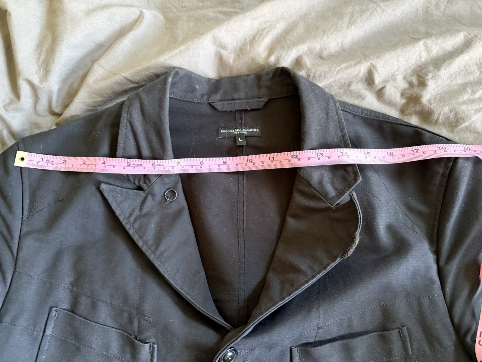 Engineered Garments Bedford Jacket Size L Black Canvas