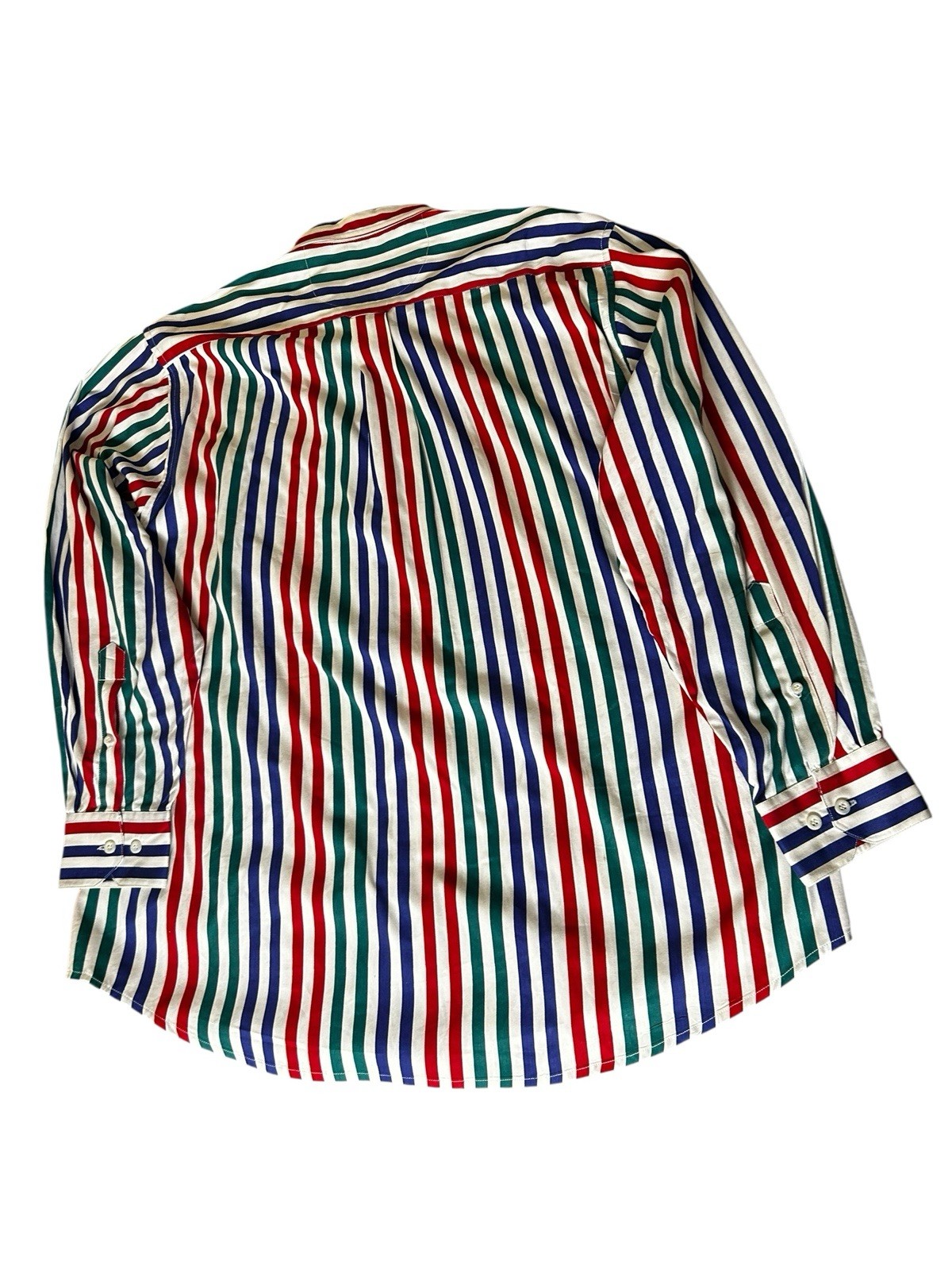 VTG Boston Traders Preppy Button Down Shirt Size XL Striped Colorful Nautical