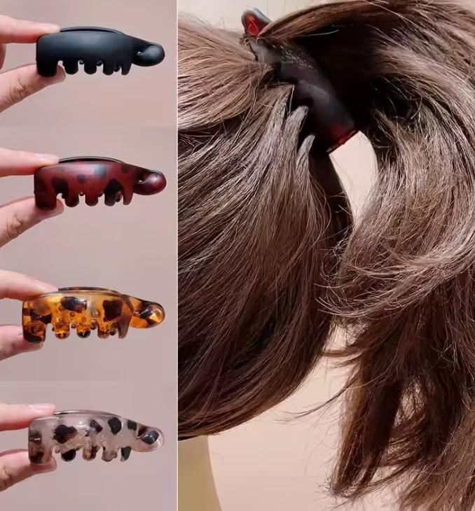 4pcs Small Banana Hair Clips Elegant High Ponytail Hairpins Hair Accessories