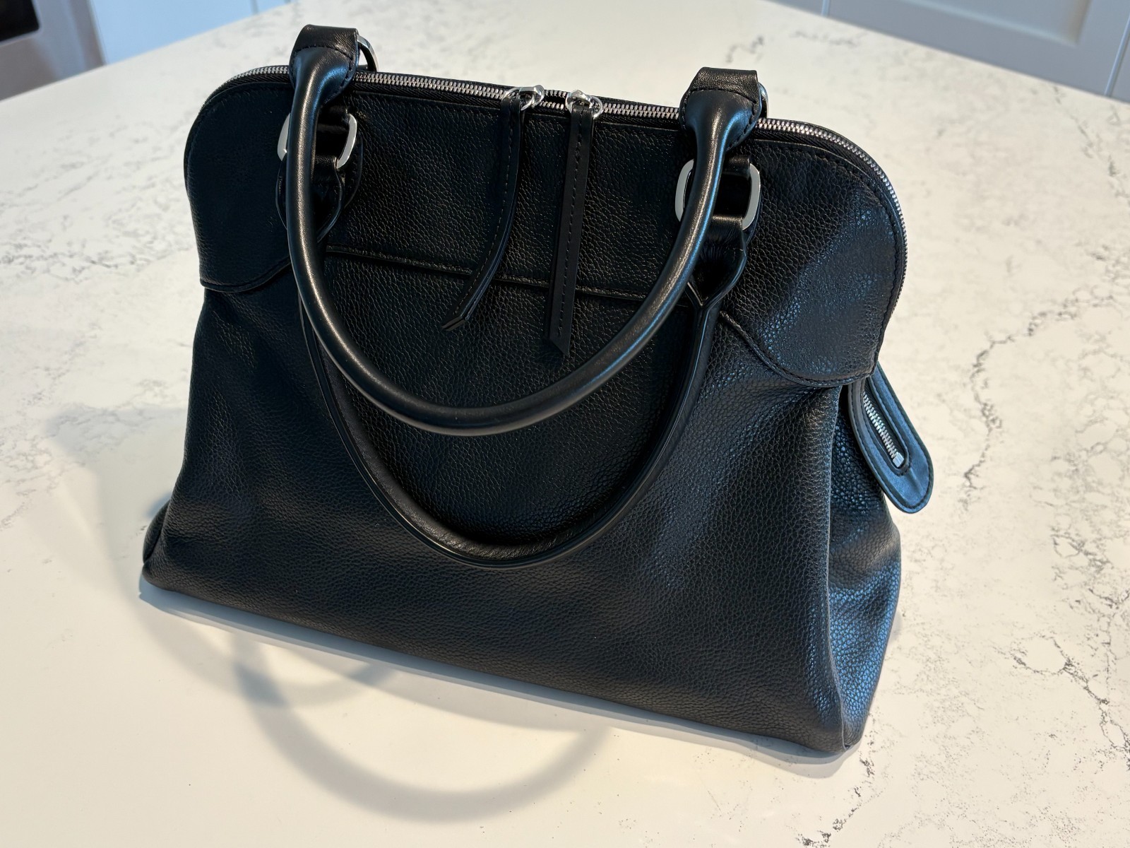 Longchamp Black Leather Handbag NWOT