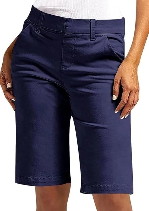 NWT Matty M Women’s XL Navy Chino Shorts 97% Cotton 3% Spandex J1976