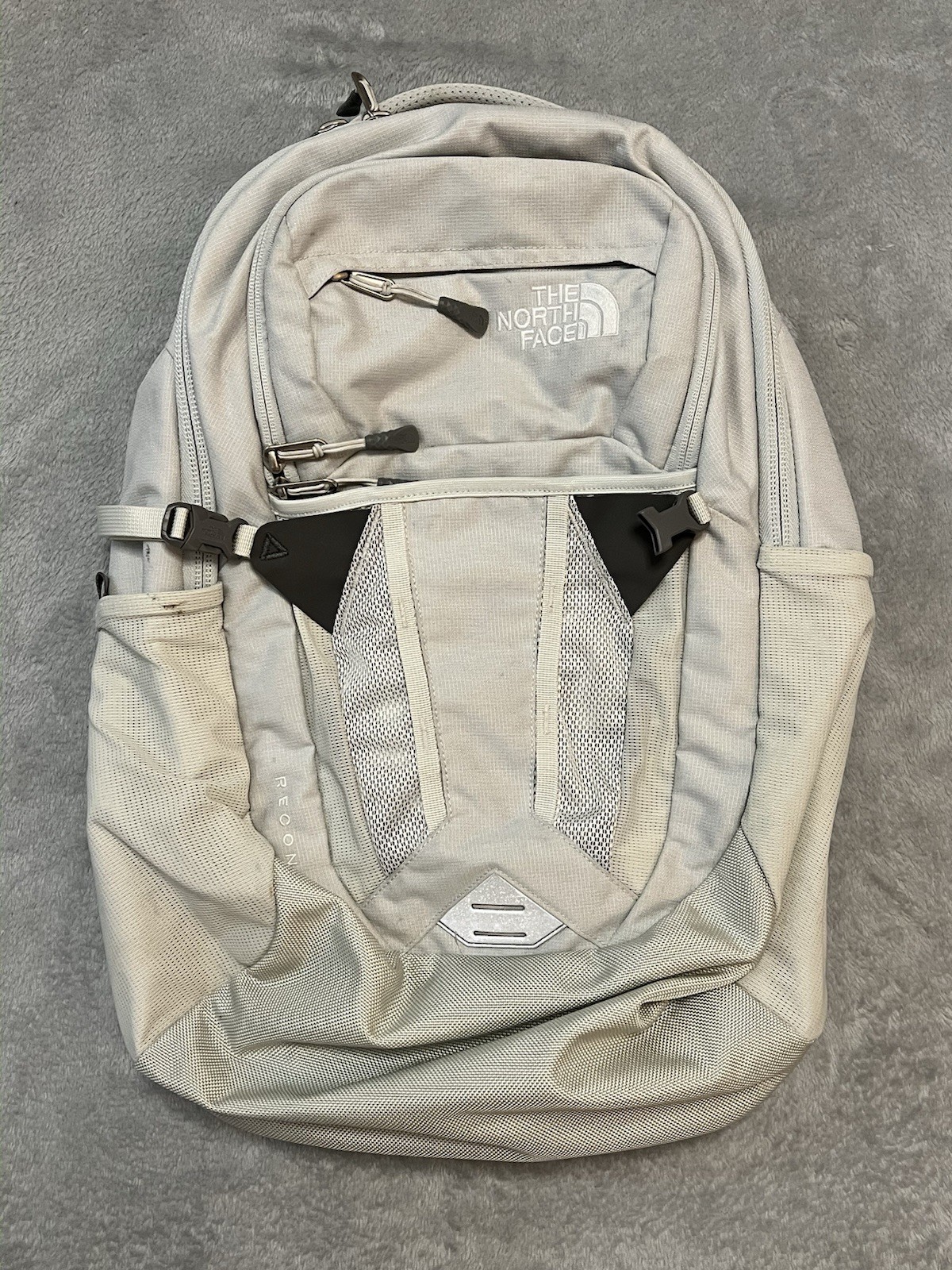 The North Face Recon Backpack White/Sand/Cream Laptop School Travel Bag TNF