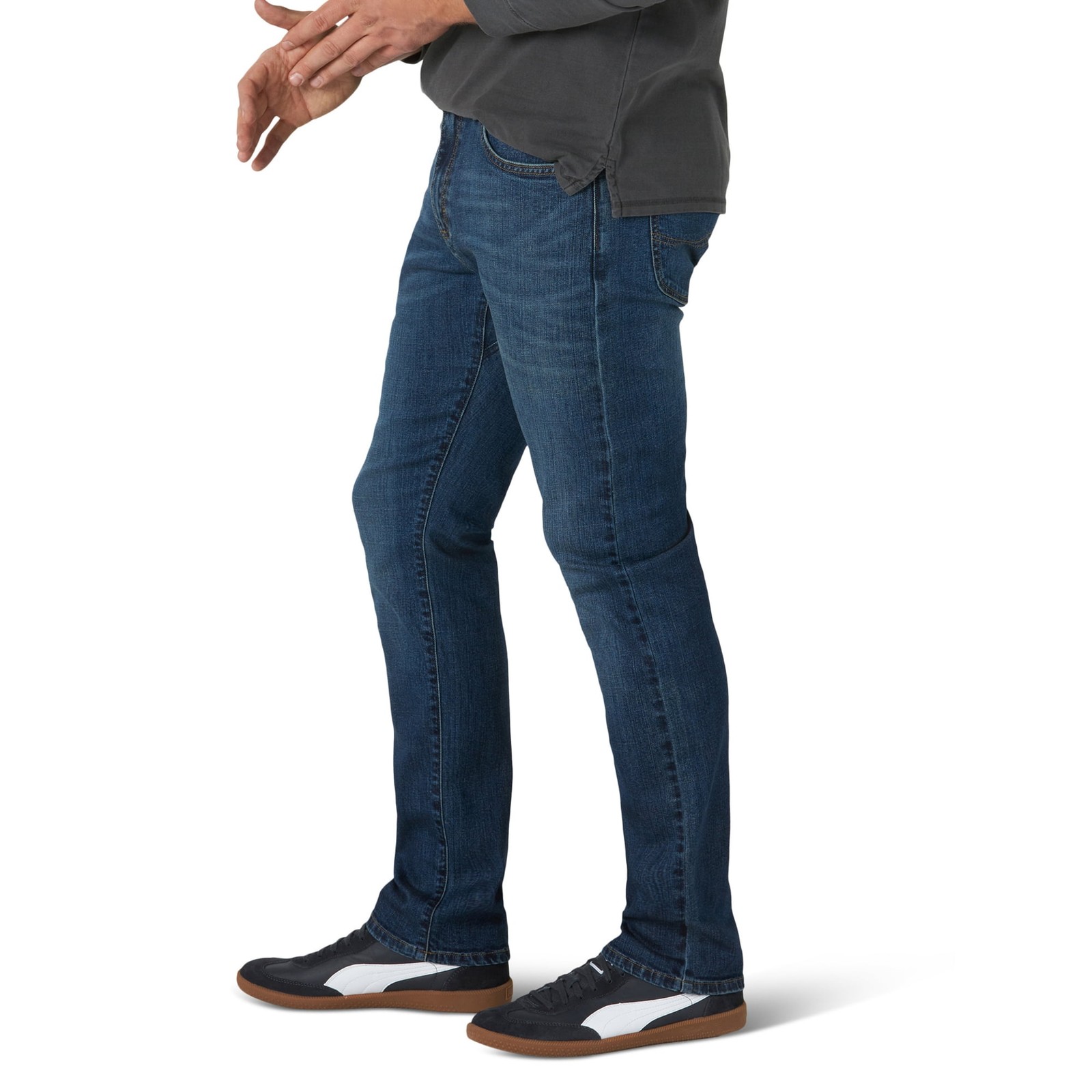 Lee Men’s Active Stretch Flex Blue Demin Slim Straight Fit Jeans Pants: 28×30