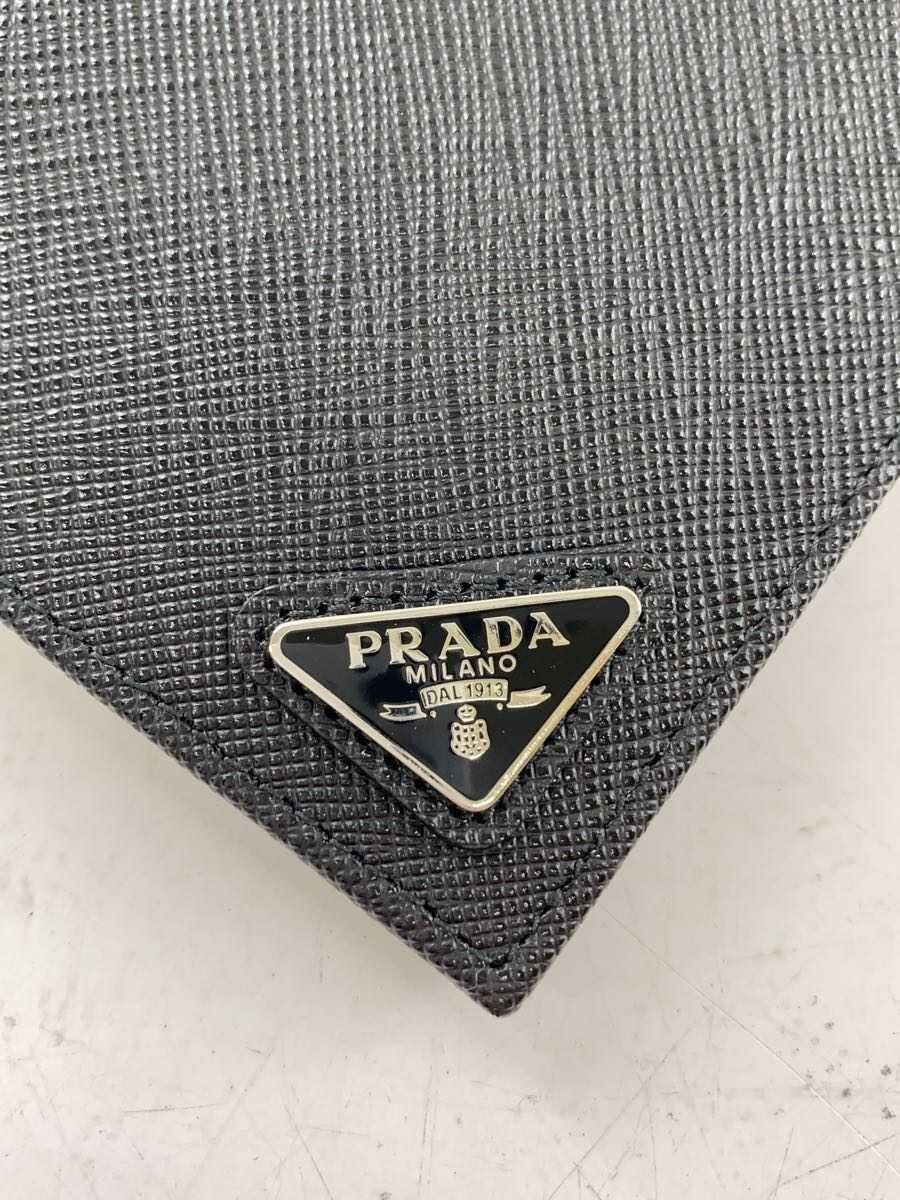 PRADA Saffiano Leather Bifold Wallet Leather BLK Solid Men 2MO513