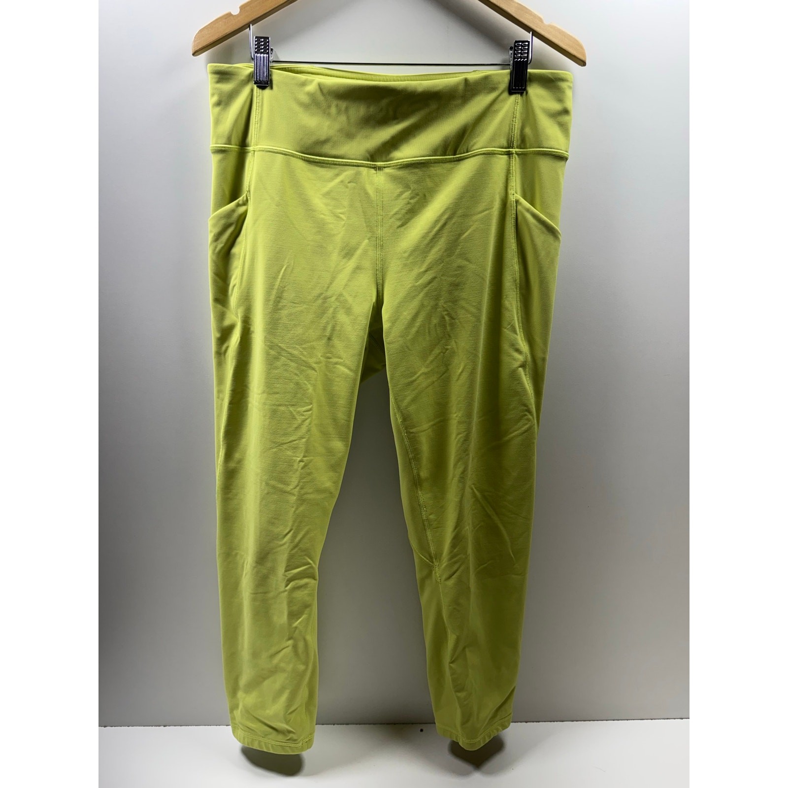 Lululemon Yoga Pants Electric Yellow Sz Large Athleisure Ankle Stretch