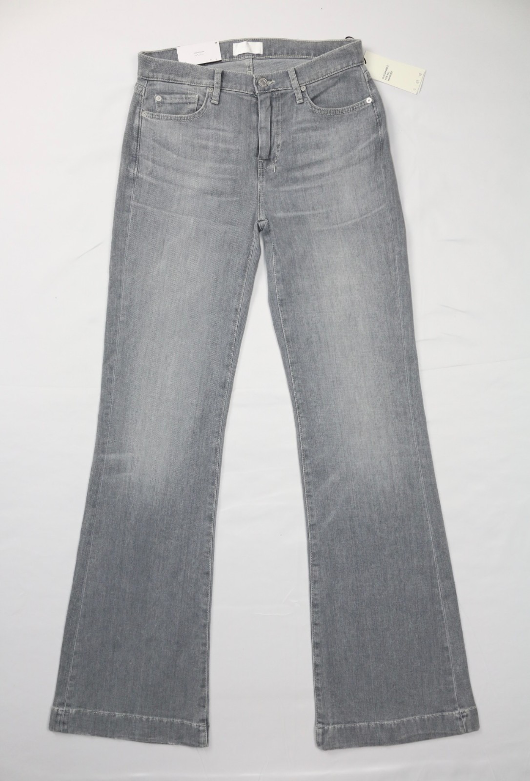 7 For All Mankind Women’s Dojo Original Light Wash Flared Distressed Jeans