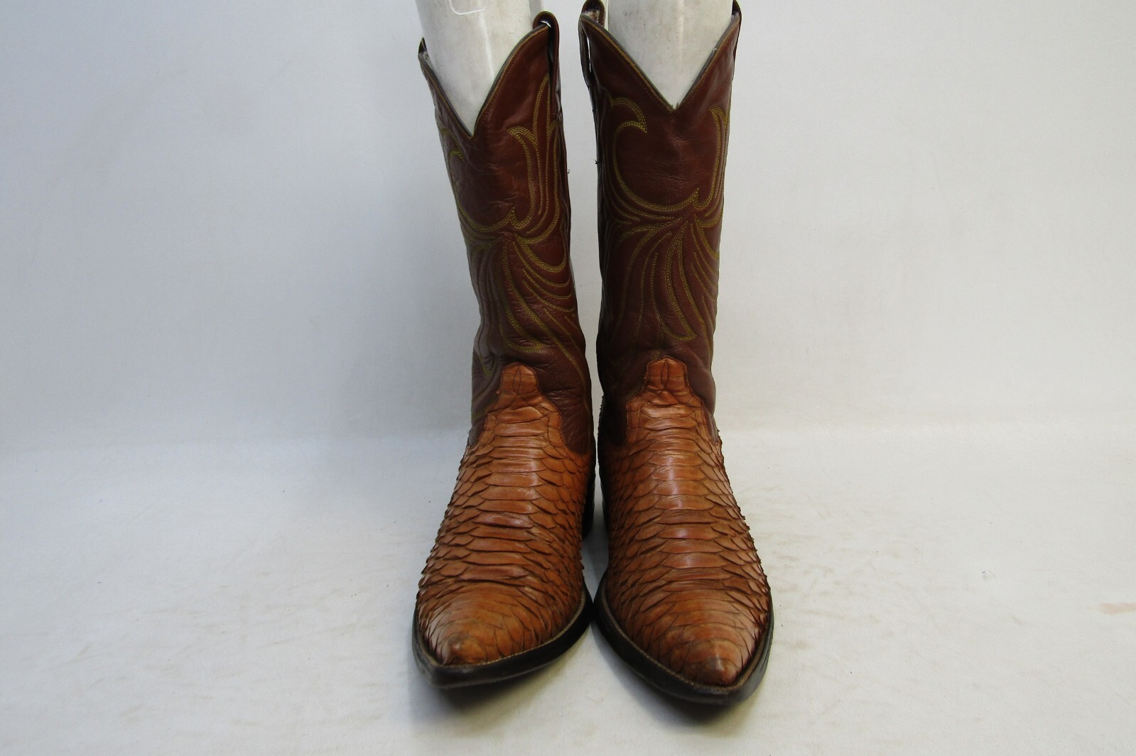 Goss Mens Size 6 D Brown Leather Snake Skin Western Cowboy Boots