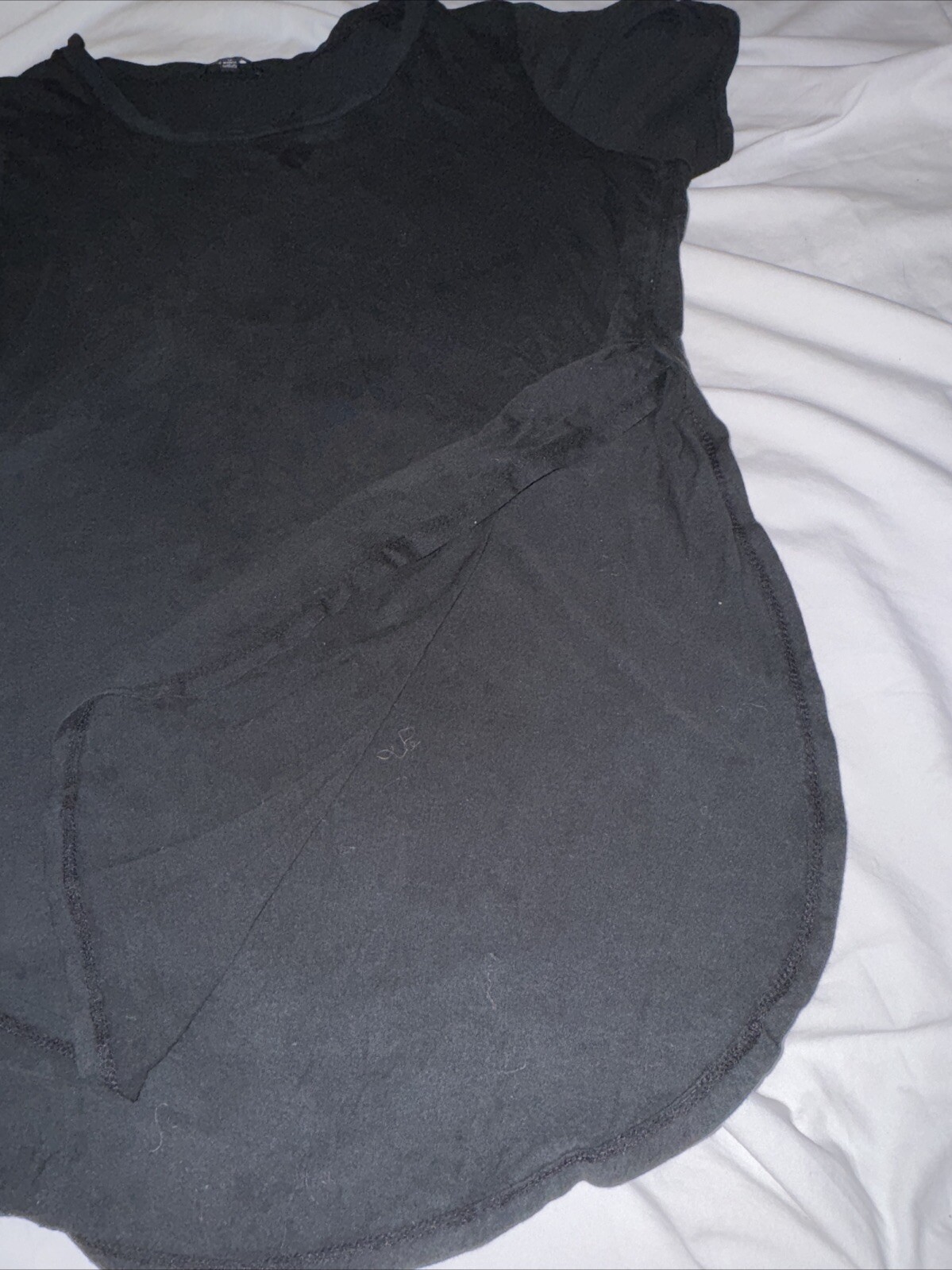 Ambiance 1X Black Short Sleeve Slit Sides Blouse