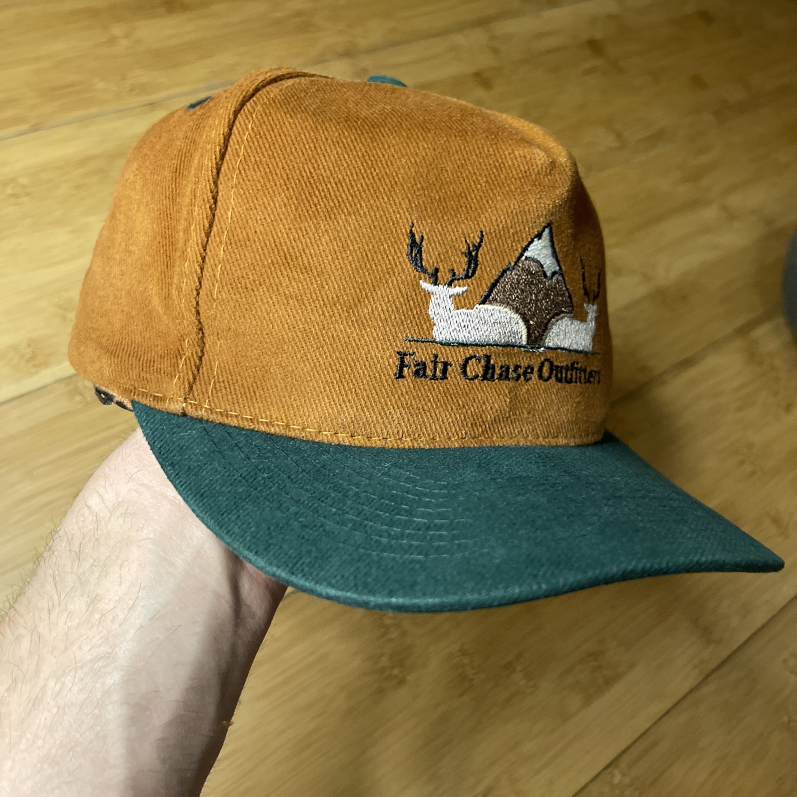 Fair Chase Outfitters Fall Brown Green Buck Deer A-Frame Strapback Hat Unisex