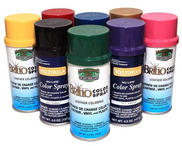 2 Cans of Color Spray Shoes Boots Leather Vinyl 4.5oz All Colors