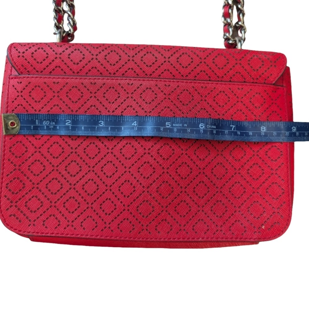 Tory Burch Robinson Perforated Crossbody Red