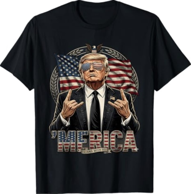 Merica Trump Shirt Funny Trump 4th of July American USA Flag T-Shirt