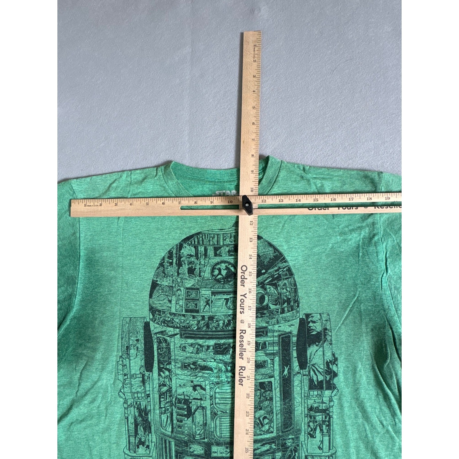 Star Wars R2-D2 Graphic T-Shirt Mens Large Fifth Sun Heather Green Short Sleeve