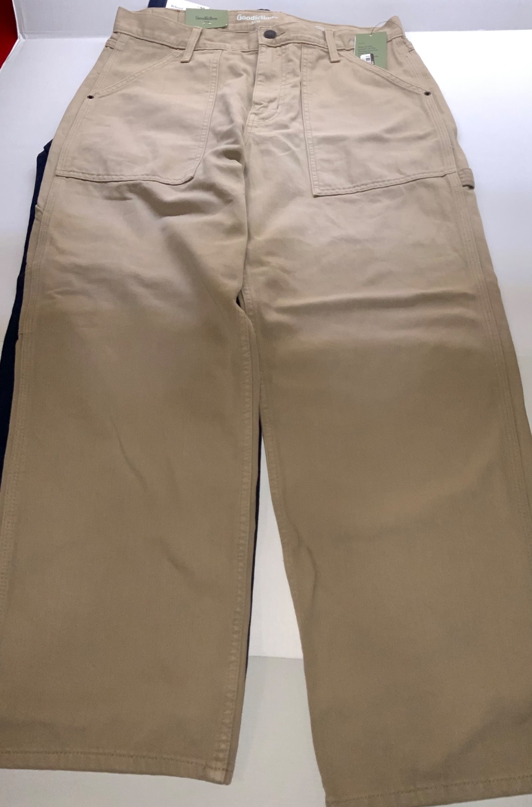 Men’s Vintage Relaxed Straight Fit Utility/Carpenter Pants Midweight Denim