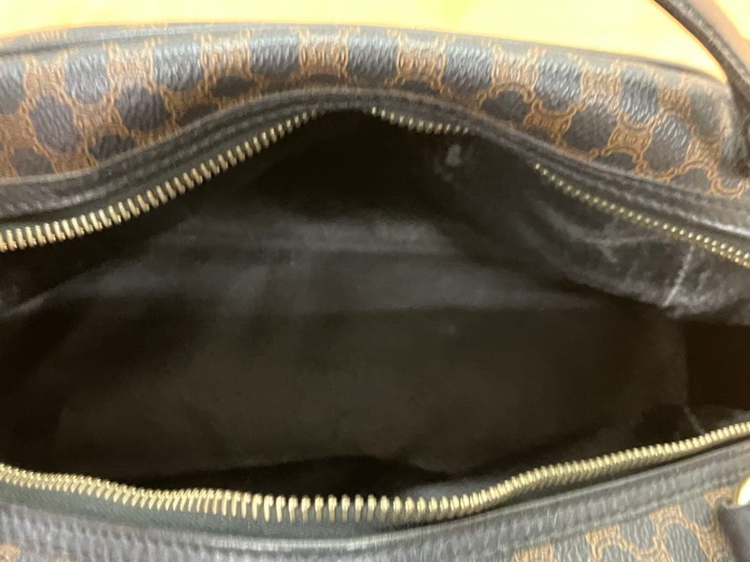 CELINE Mini Boston Bag Macadam PVC Leather Brown Authentic From Japan used