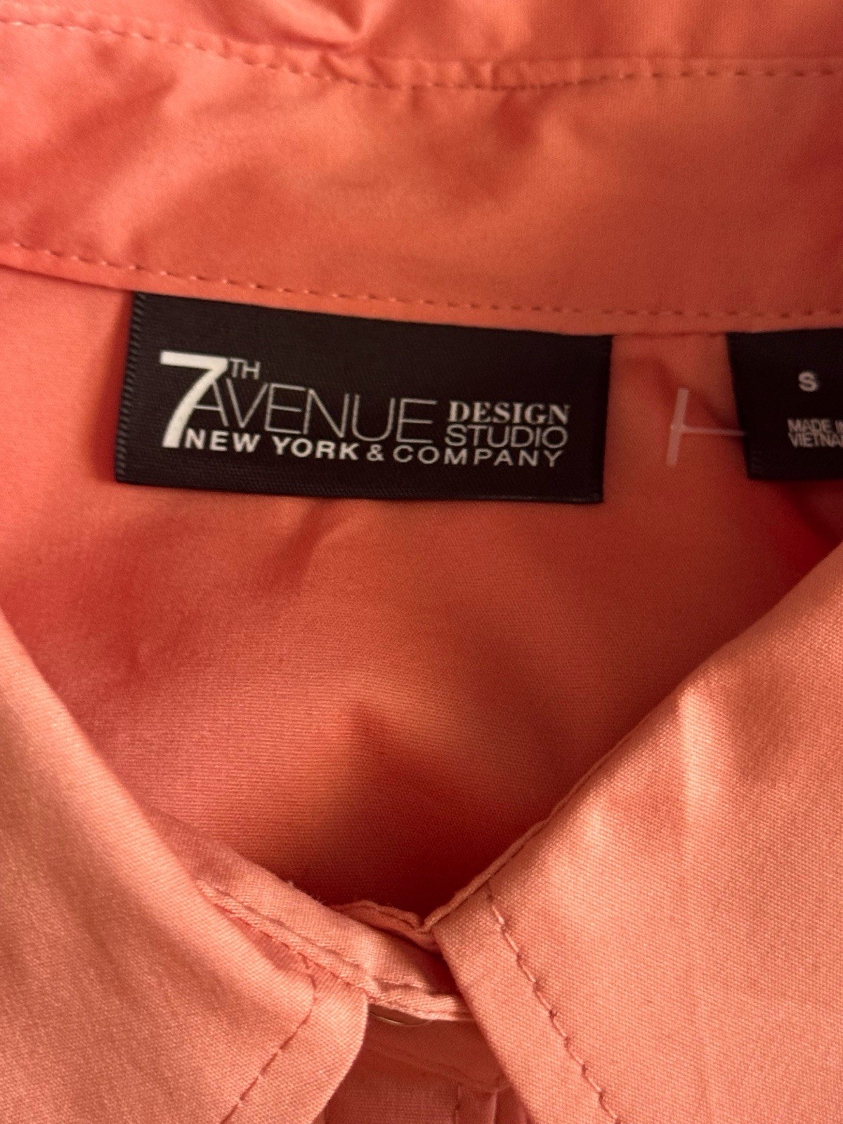 NWT 7th Avenue NY&C Coral Utility Shirt Military Button Down Pocket Epaulets
