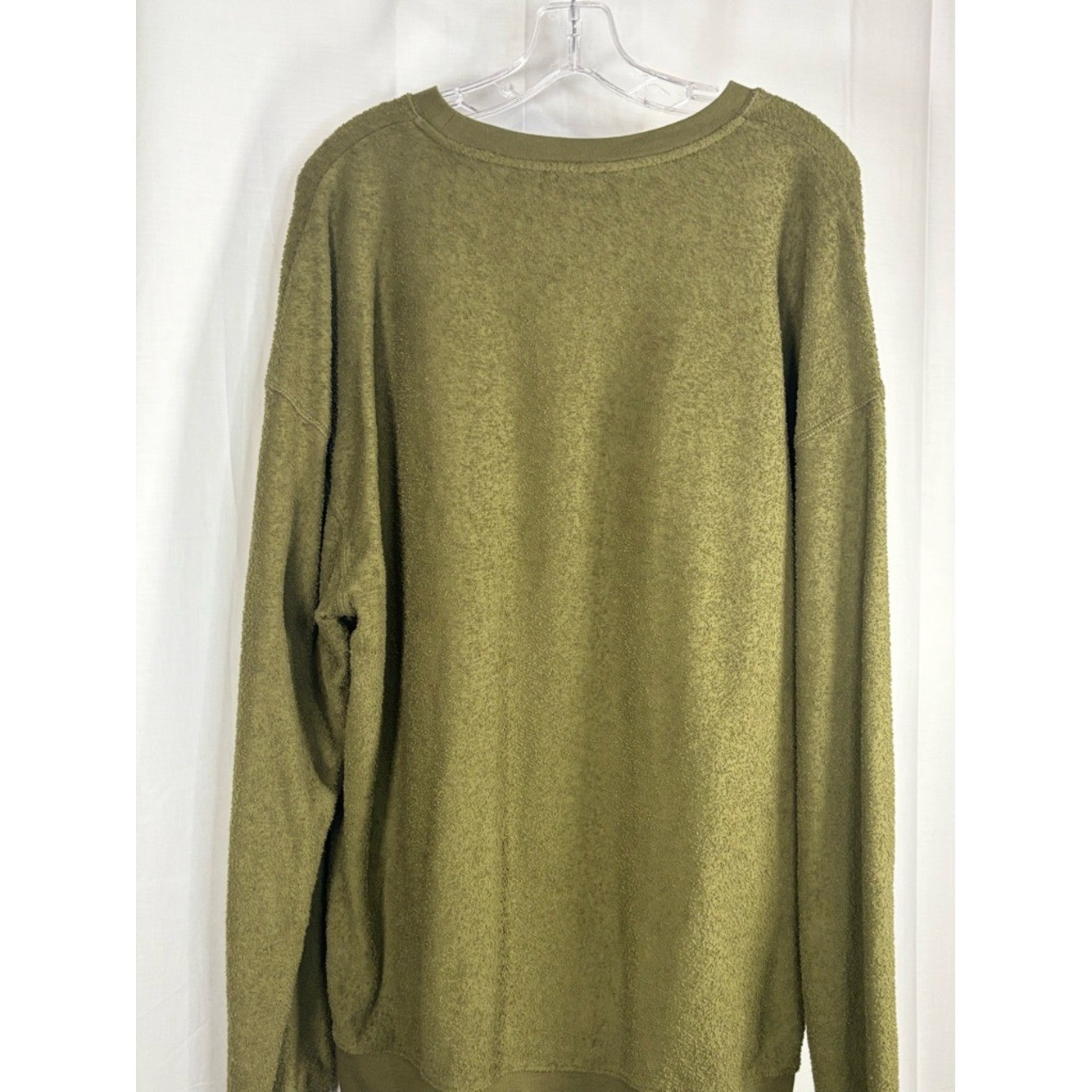 EUC AMERICAN VINTAGE Green Fuzzy Men’s Oversized Crewneck Sweatshirt Size XL