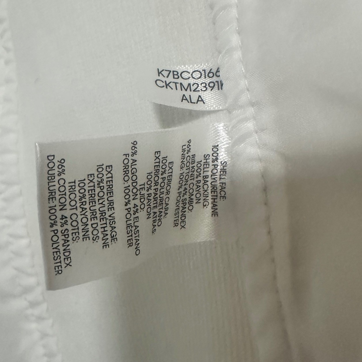 Calvin Klein Faux Leather Moto Jacket Women Small Cream Good Gold Zip
