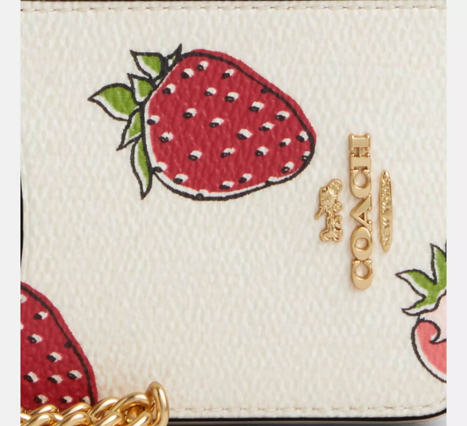 NWT Coach Zip Card Case With Strawberry Print CAR32