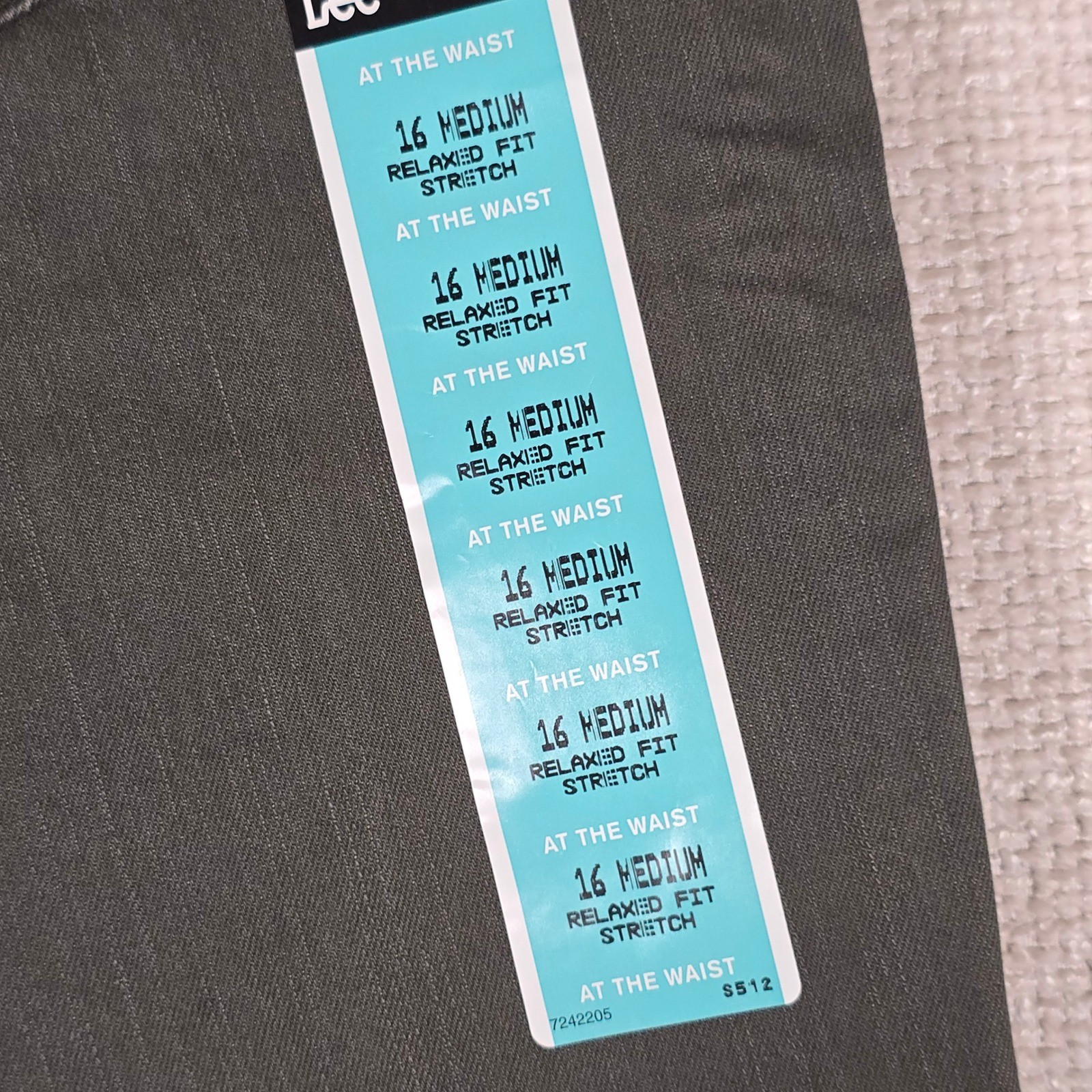 Lee Womens Relaxed Straight Leg Pants Charcoal Gray Stretch Size 16M 3052035