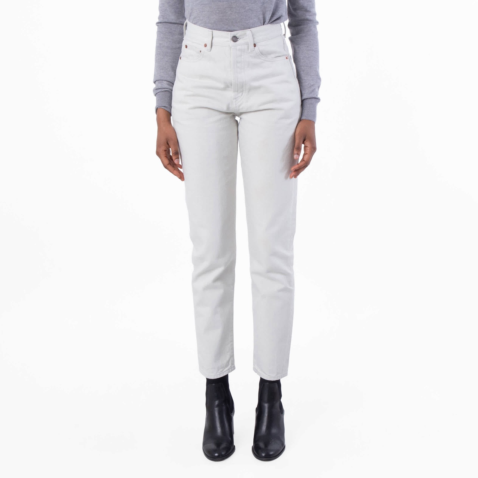 Saint Laurent Chalk White Denim Slim-Fit Jeans