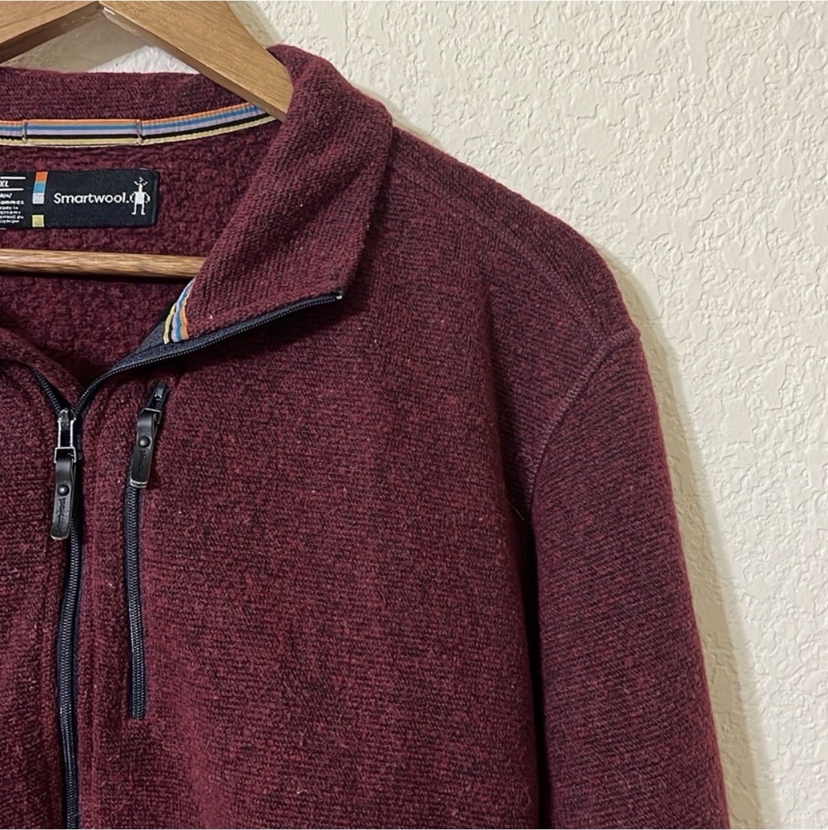 Smartwool Men’s XL 1/2 Zip Recycled Wool Pullover Hiking Gorpcore Burgundy