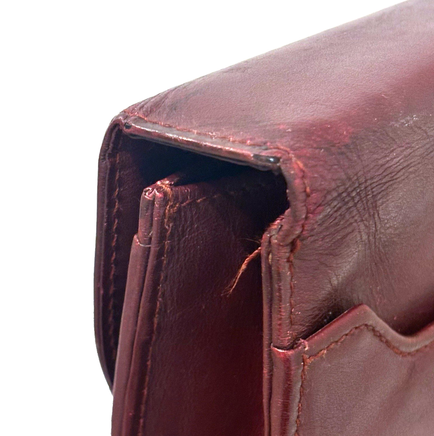 Cartier Briefcase Business Bag Leather Bordeaux Authentic