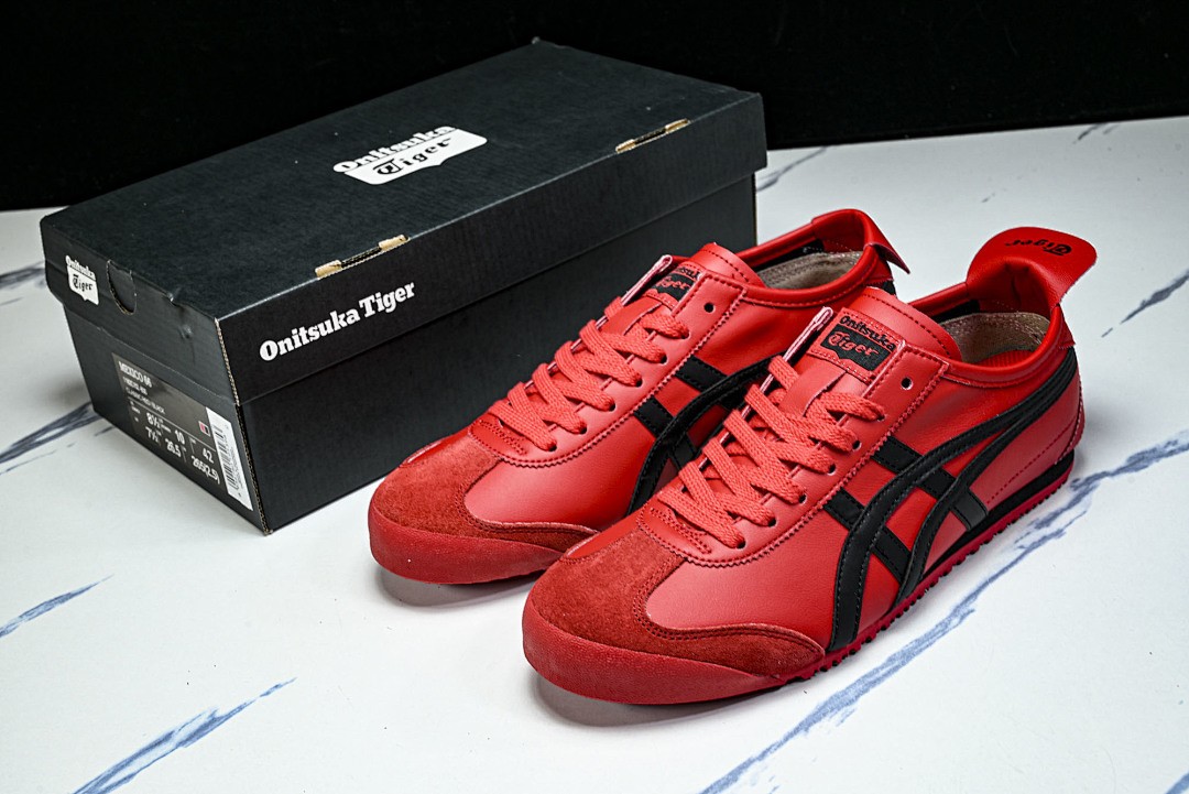 Onits*ka Tiger Mexico 66 Classic Red Black 1183C102-600 Unisex Size 4-11
