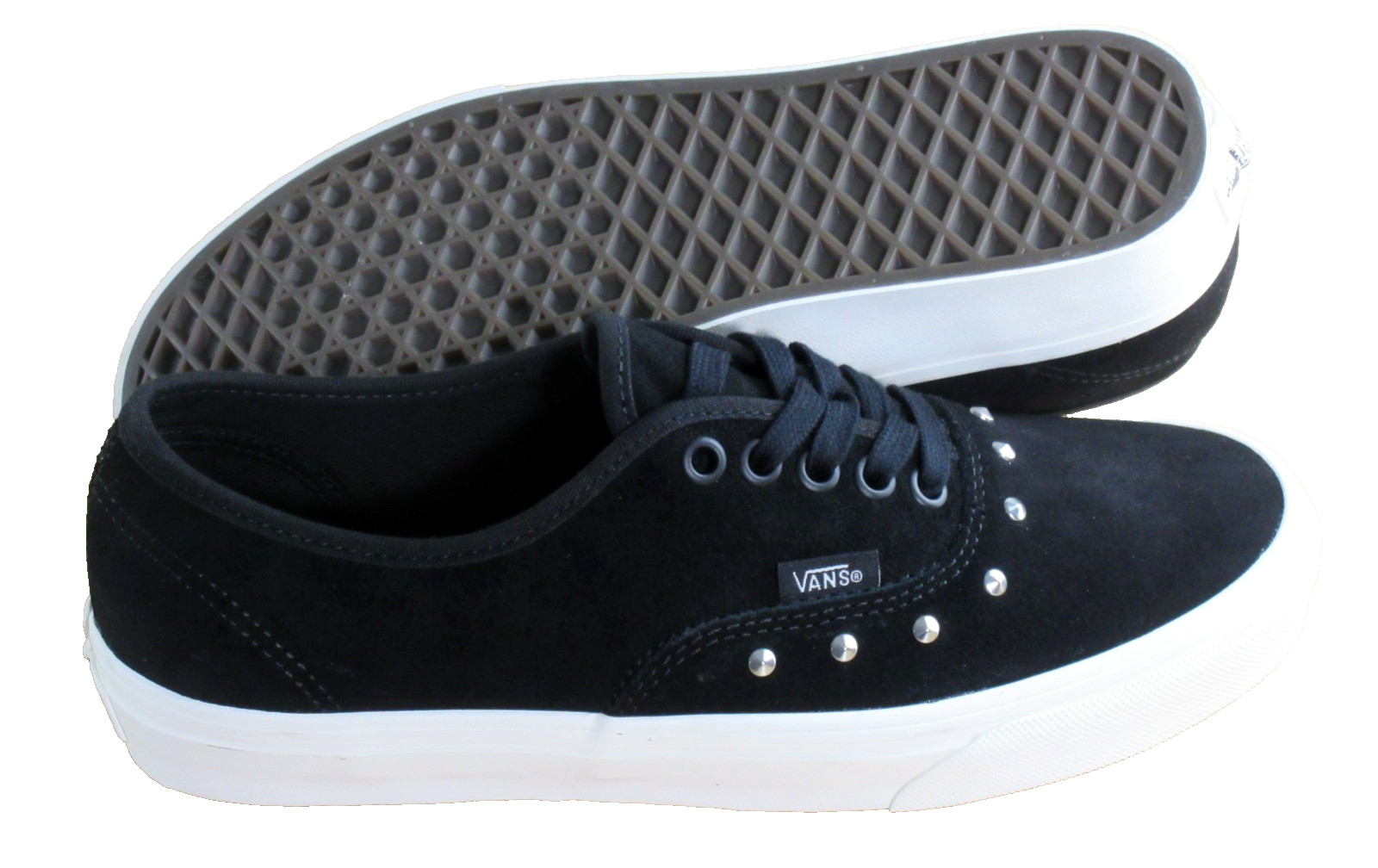 Vans Authentic Women’s Spikes Black White Suede lace up shoes Size 9 NIB