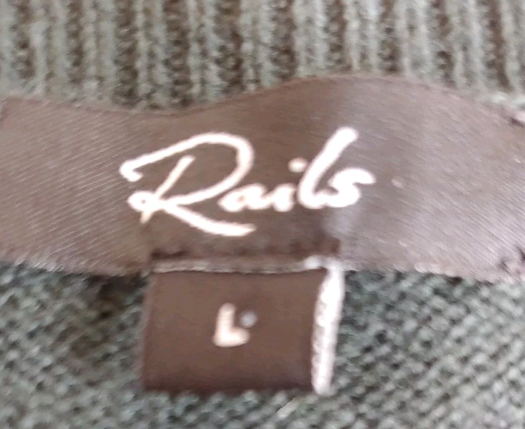 Rails Kent Rugby Sweater Men Large Hunter Striped Wool Blend Preppy Hipster New
