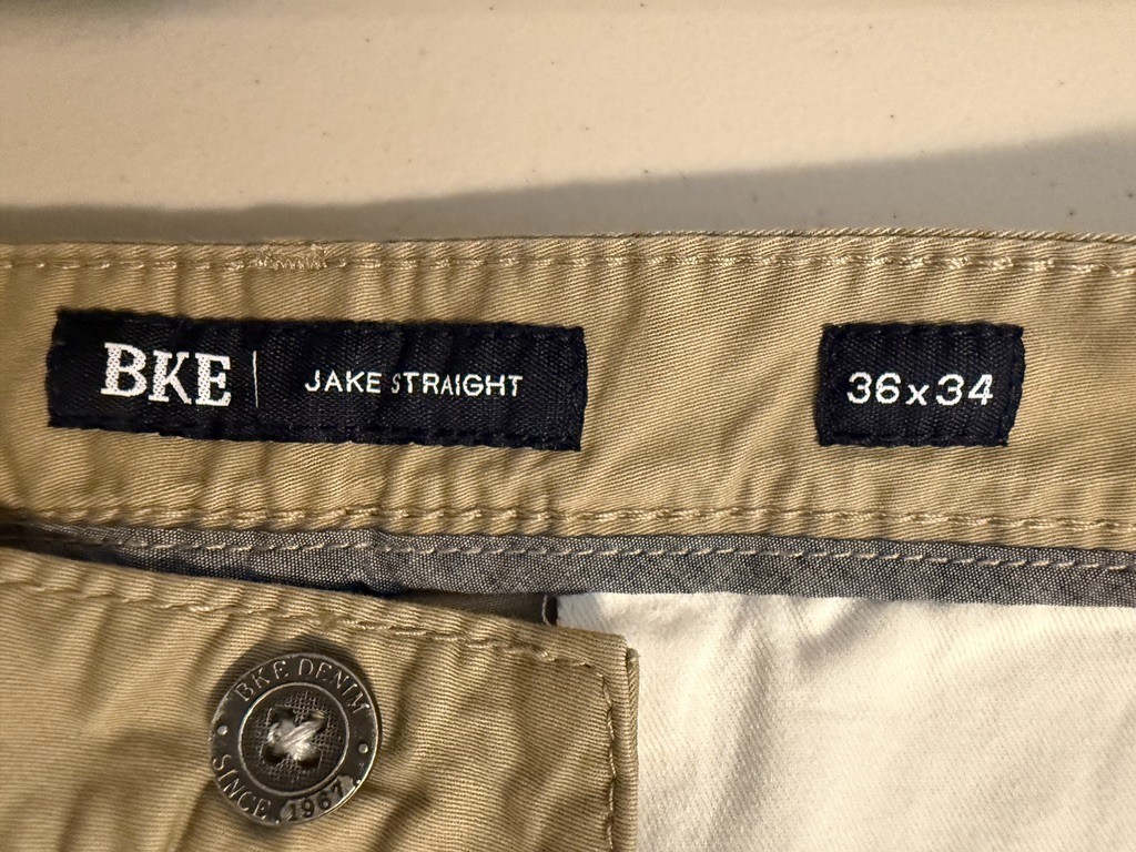 🔥BKE Mens 36×34 Jake Straight RAYON BLEND Pants Stretch