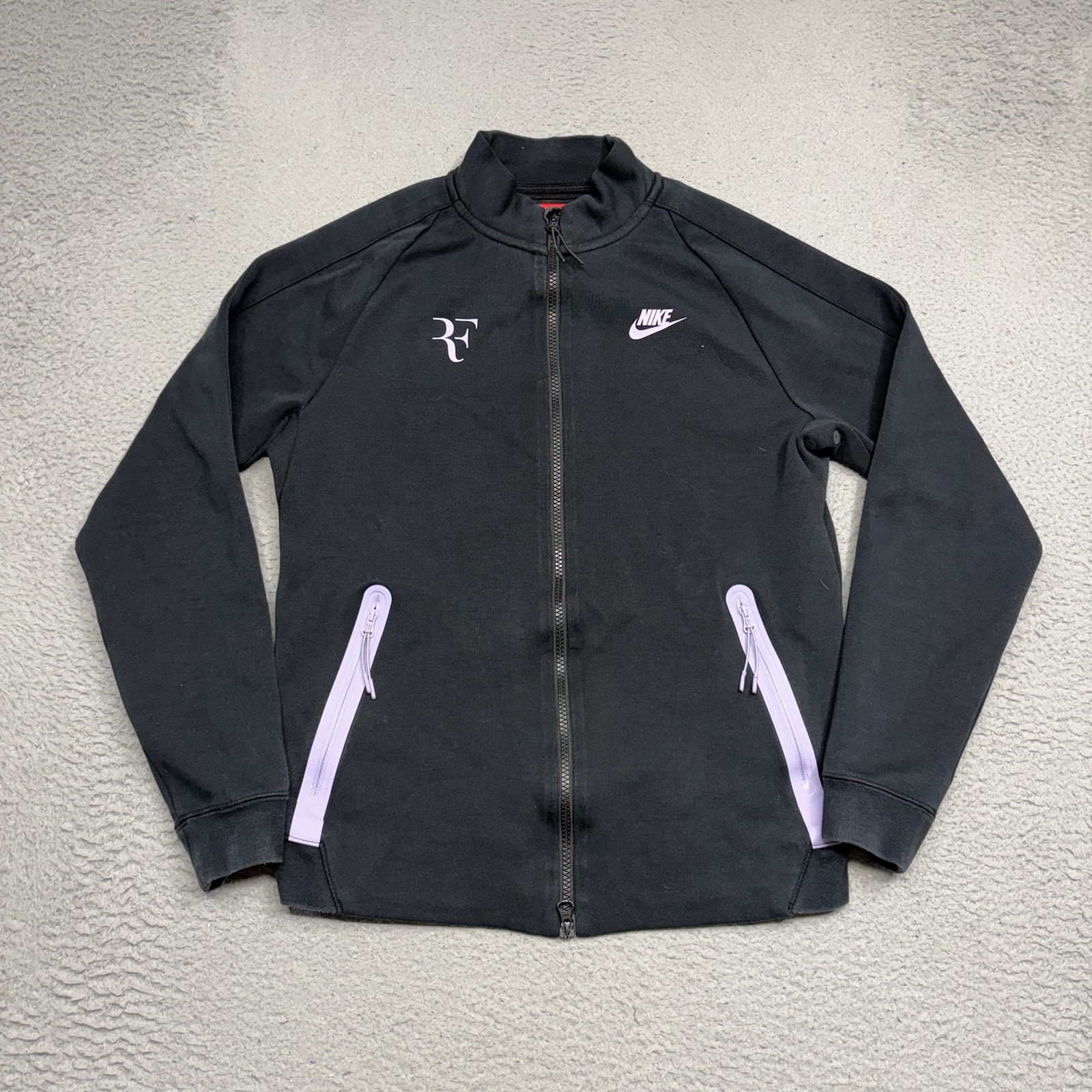 Nike Tech Fleece Premier RF Jacket Men Size Small Black Purple Roger Federer