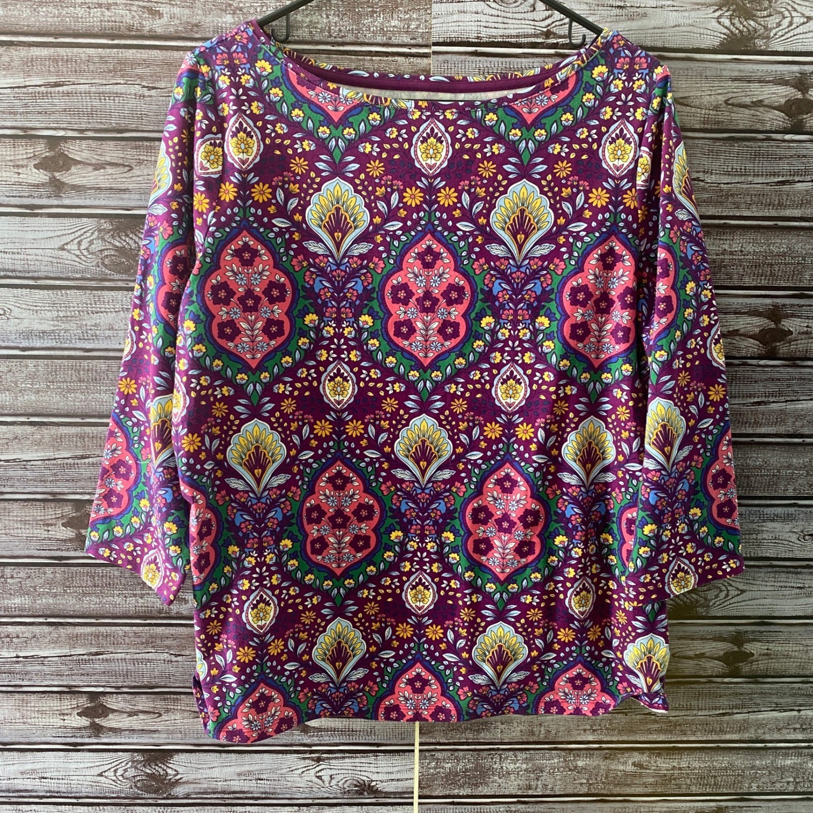 Talbots Women’s Long-Sleeved Top Size X 14 Multicolor Floral
