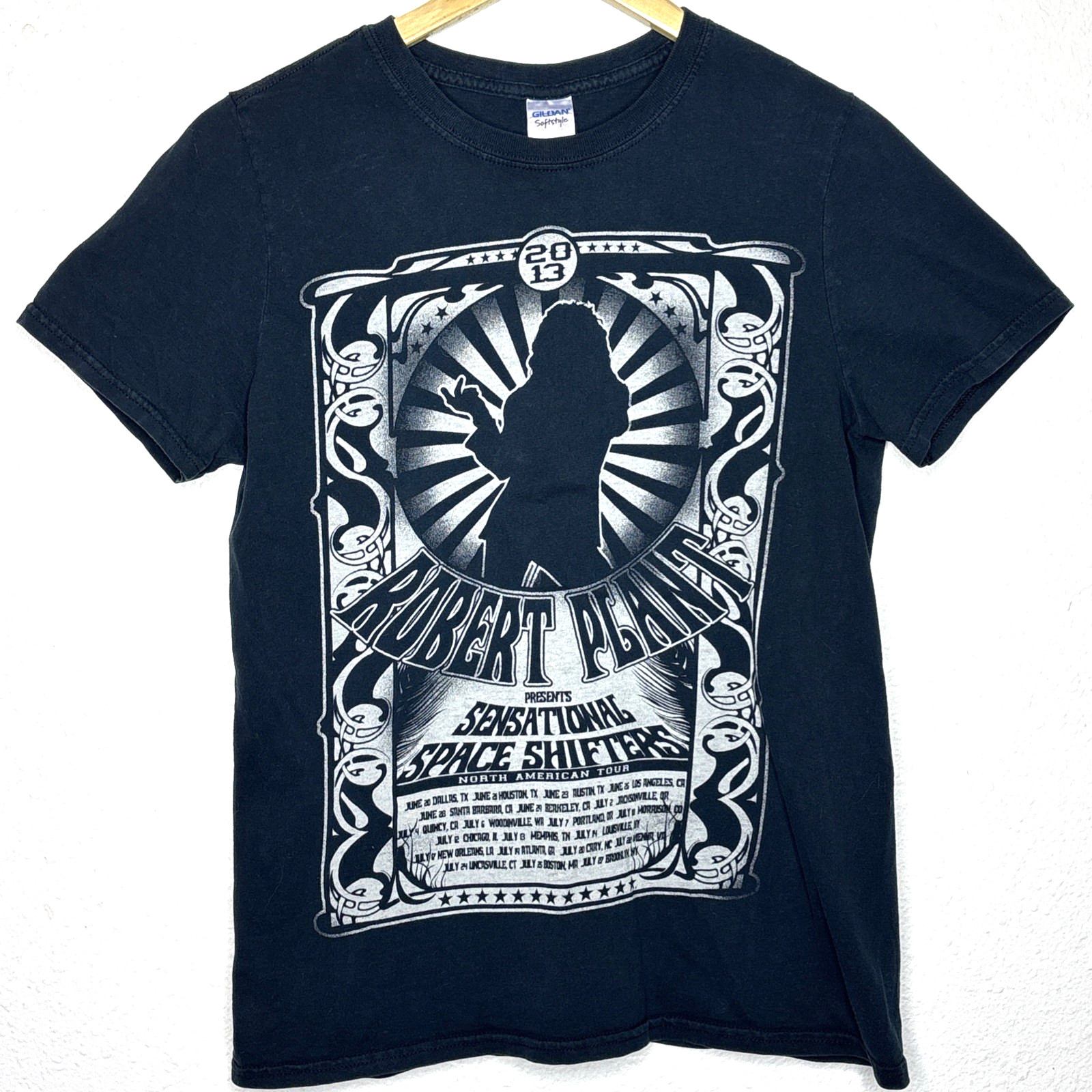 Robert Plant 2013 Tour T Shirt Sensational Space Shifters Black Small Band Tee