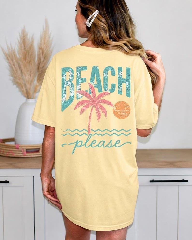 Comfort Colors Beach Please T-Shirt, Summer shirt, Trendy Beach Tee for Women