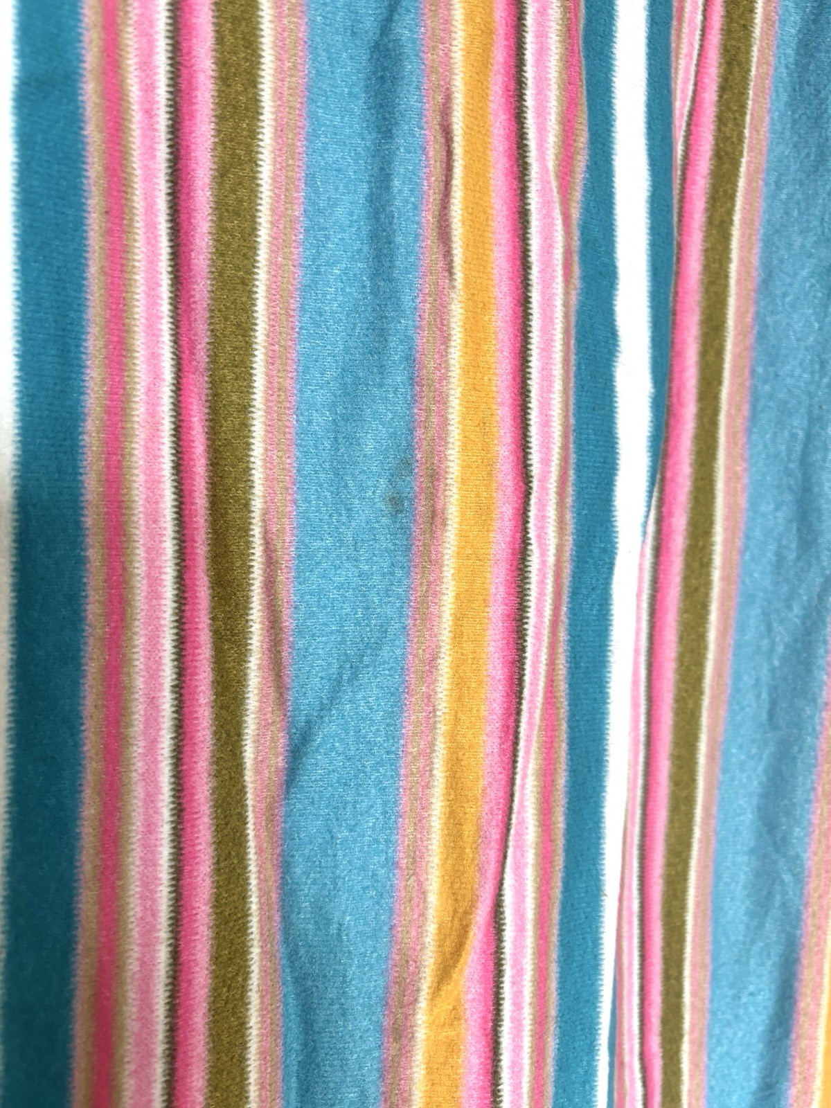 Vintage 70s Striped Colorful Terry Midi Lounge House Dress/ Pool Cover Up- Sz M