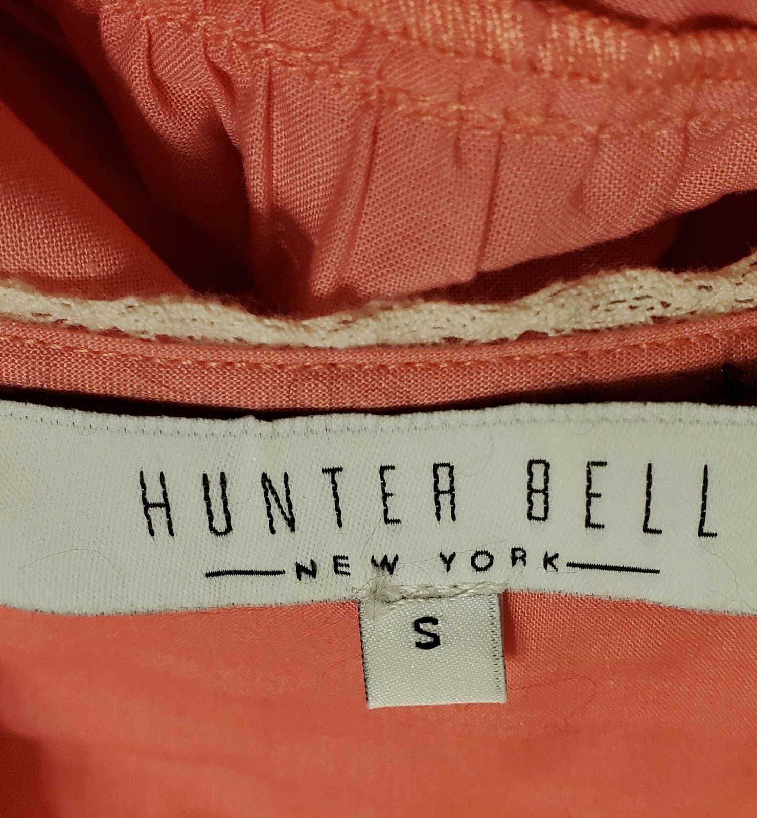 Hunter Bell Bowen Midi Dress Sz Small Coral Pink Peasant Feminine Cottagecore