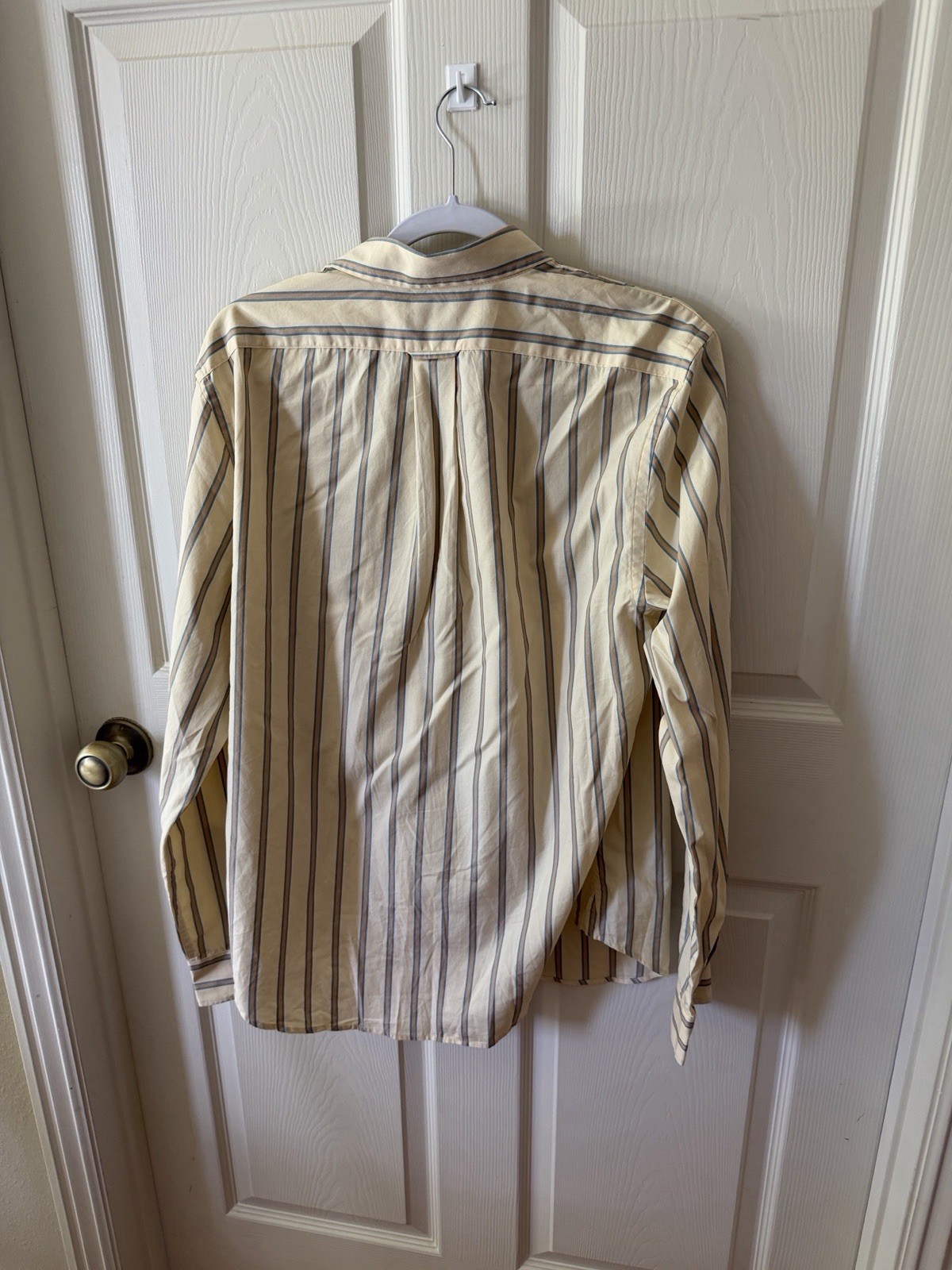 Todd Snyder Cream Khaki With Tan Stripe Dress Shirt Sz M. Box24