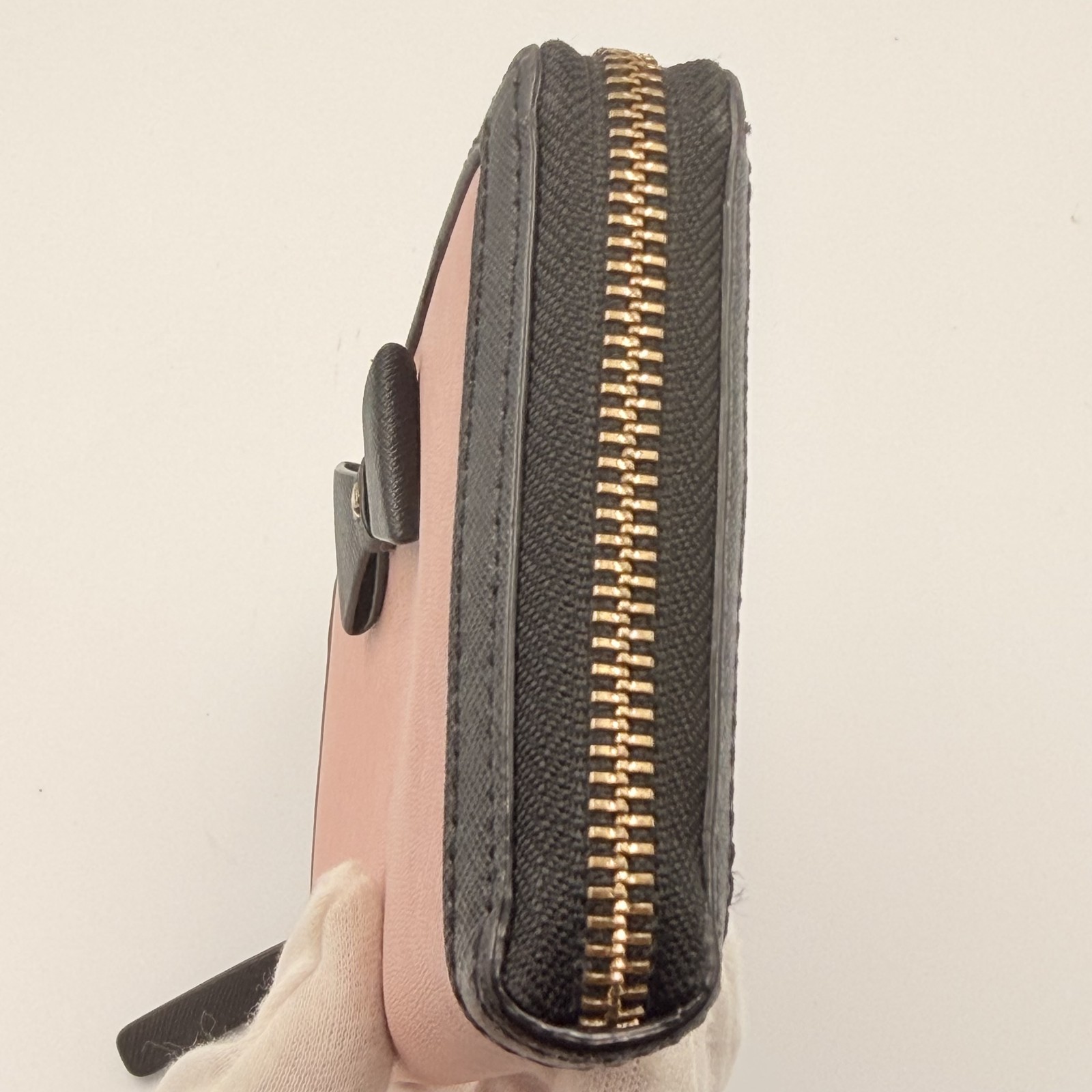 Kate Spade Long Wallet Leather Black Pink Bifold Purse Vietnam Women Authentic