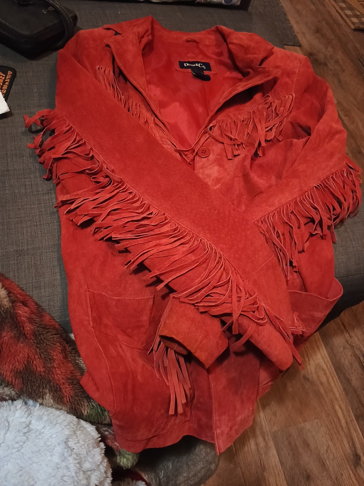 Denim & Co. Red Jacket Medium. Vintage In very Good Shape. No Rips Or Wear.