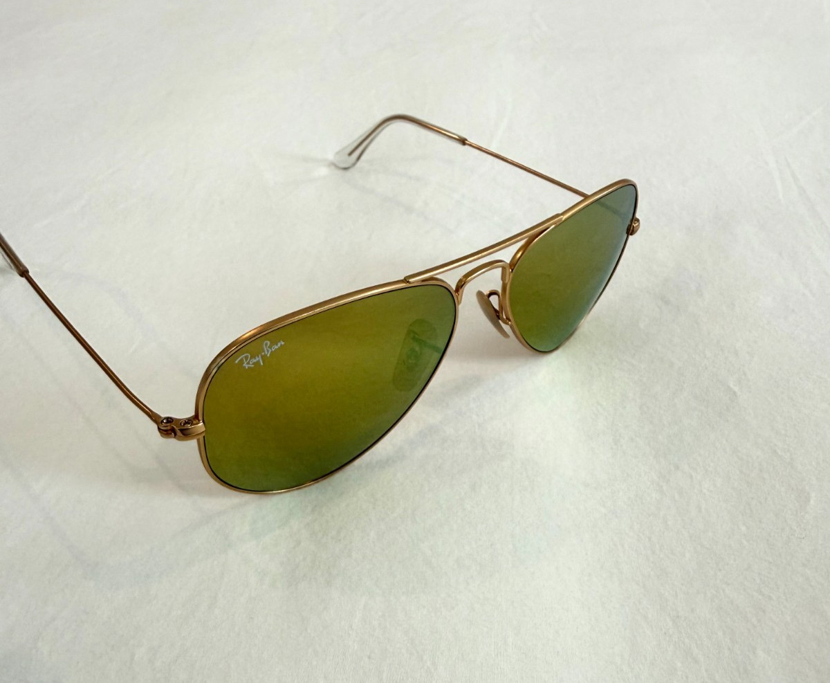 Ray-Ban Aviator RB3025 112/93 Matte Gold Brown Mirror Sunglasses 55[]14 3N