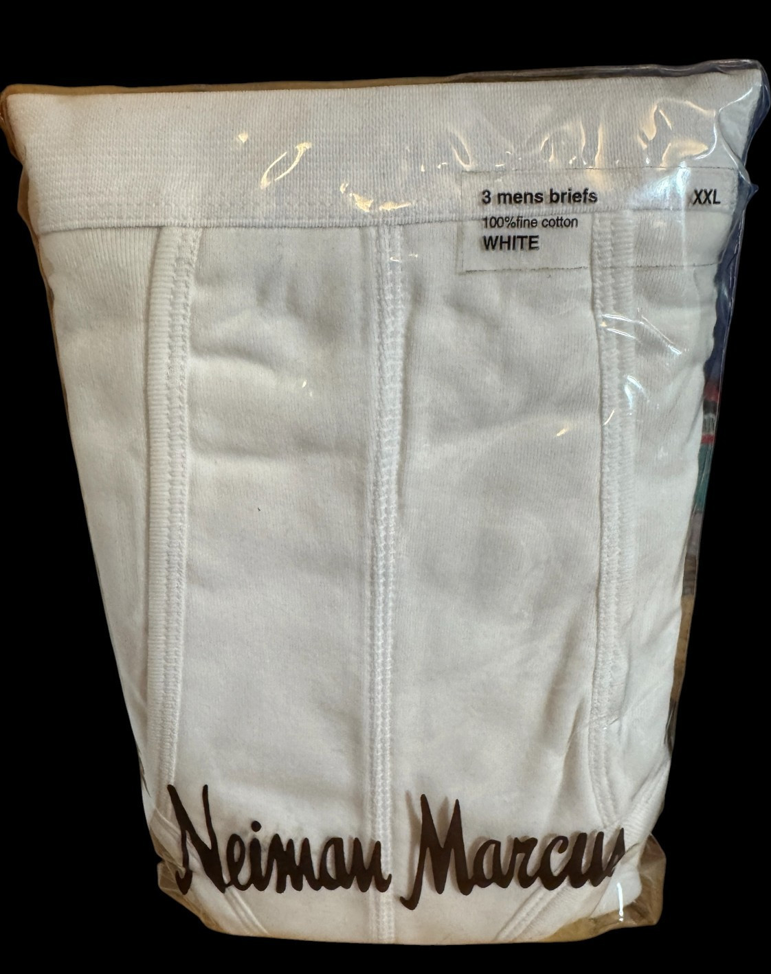 Neiman Marcus Men’s White 3-Pack Tagless Cotton Stretch Brief Underwear Size XXL