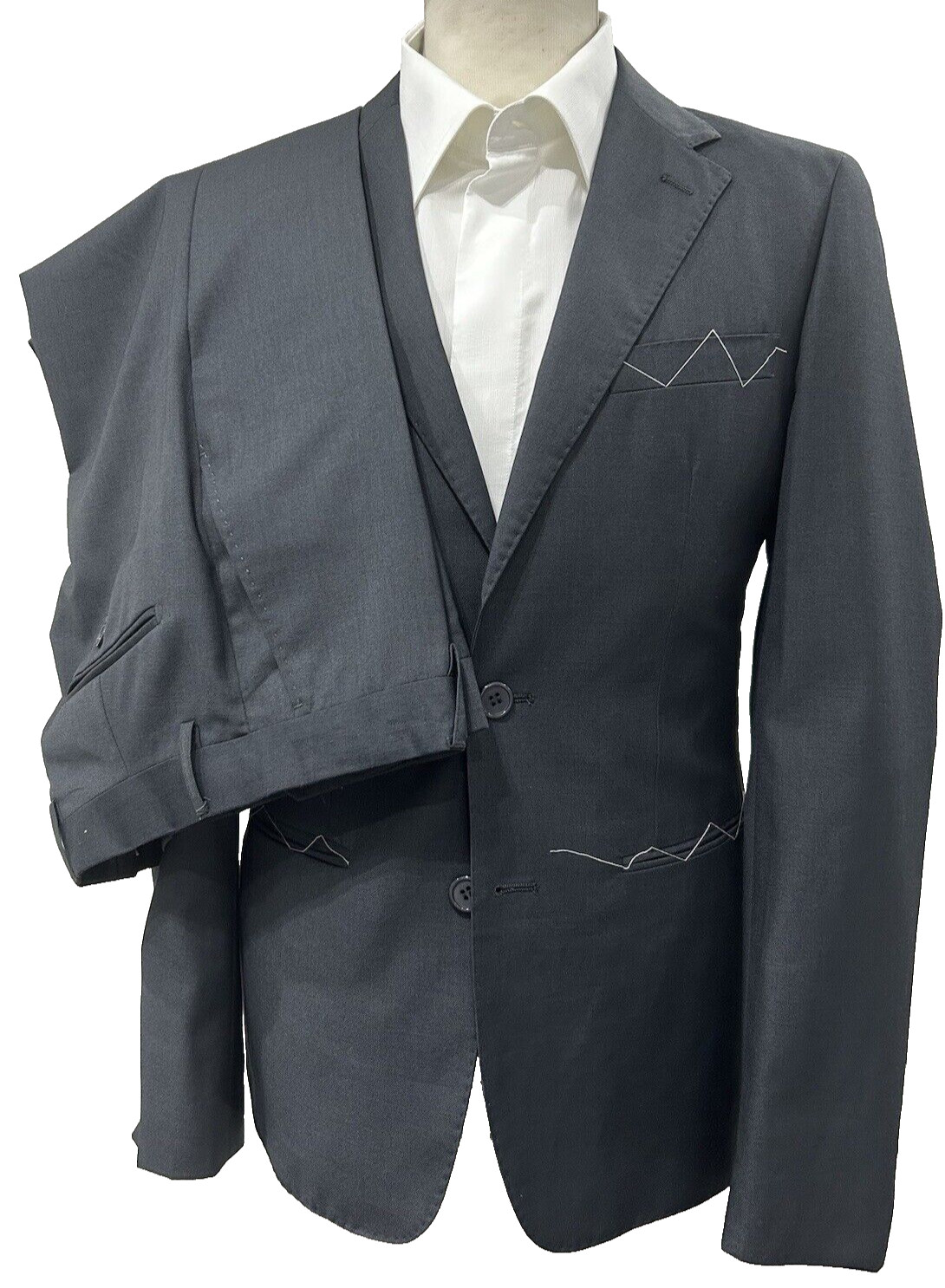 Men’s Dark Grey Suit 50 Slim Fit Drop 7 Fresh Tasmania Wool 150S Spring