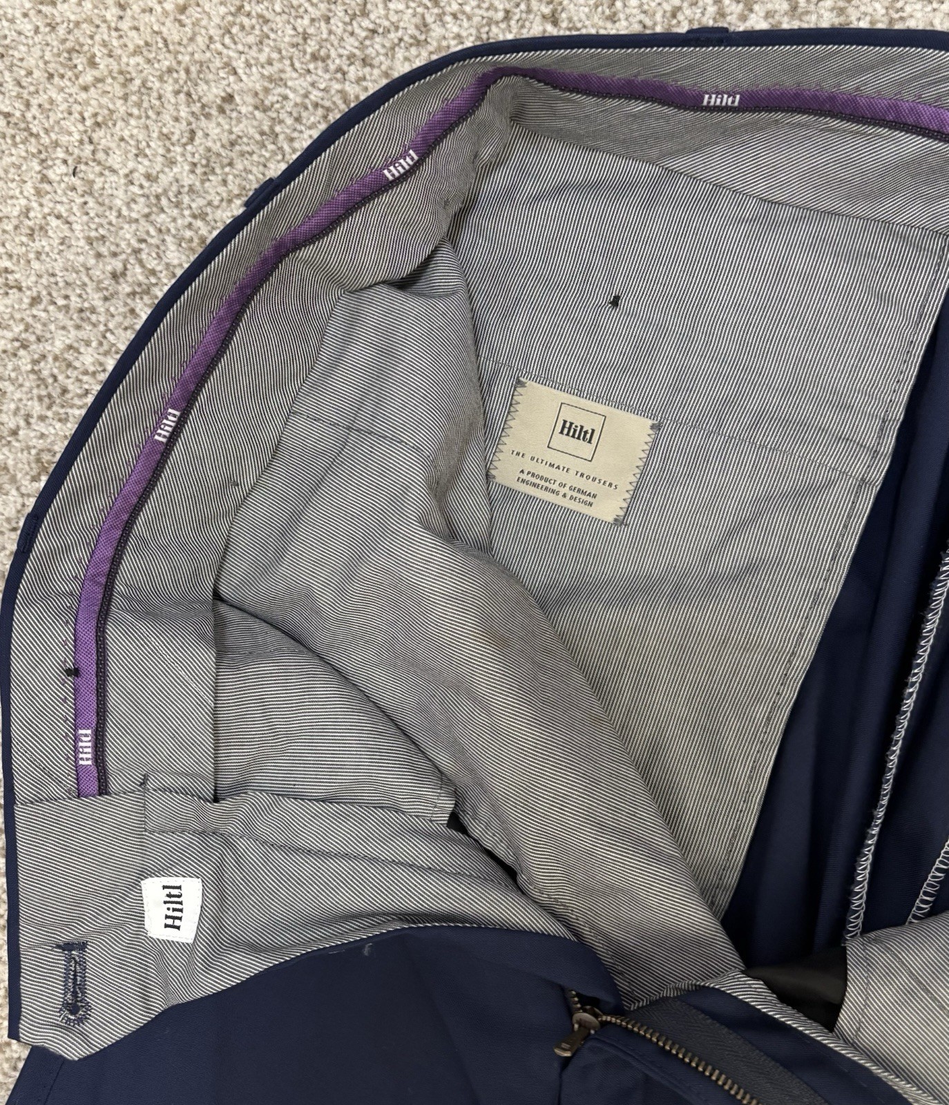 Hiltl The Ultimate Trouser Wool Navy Blue 38 X 32 Vitale Barberis Canonico Pants