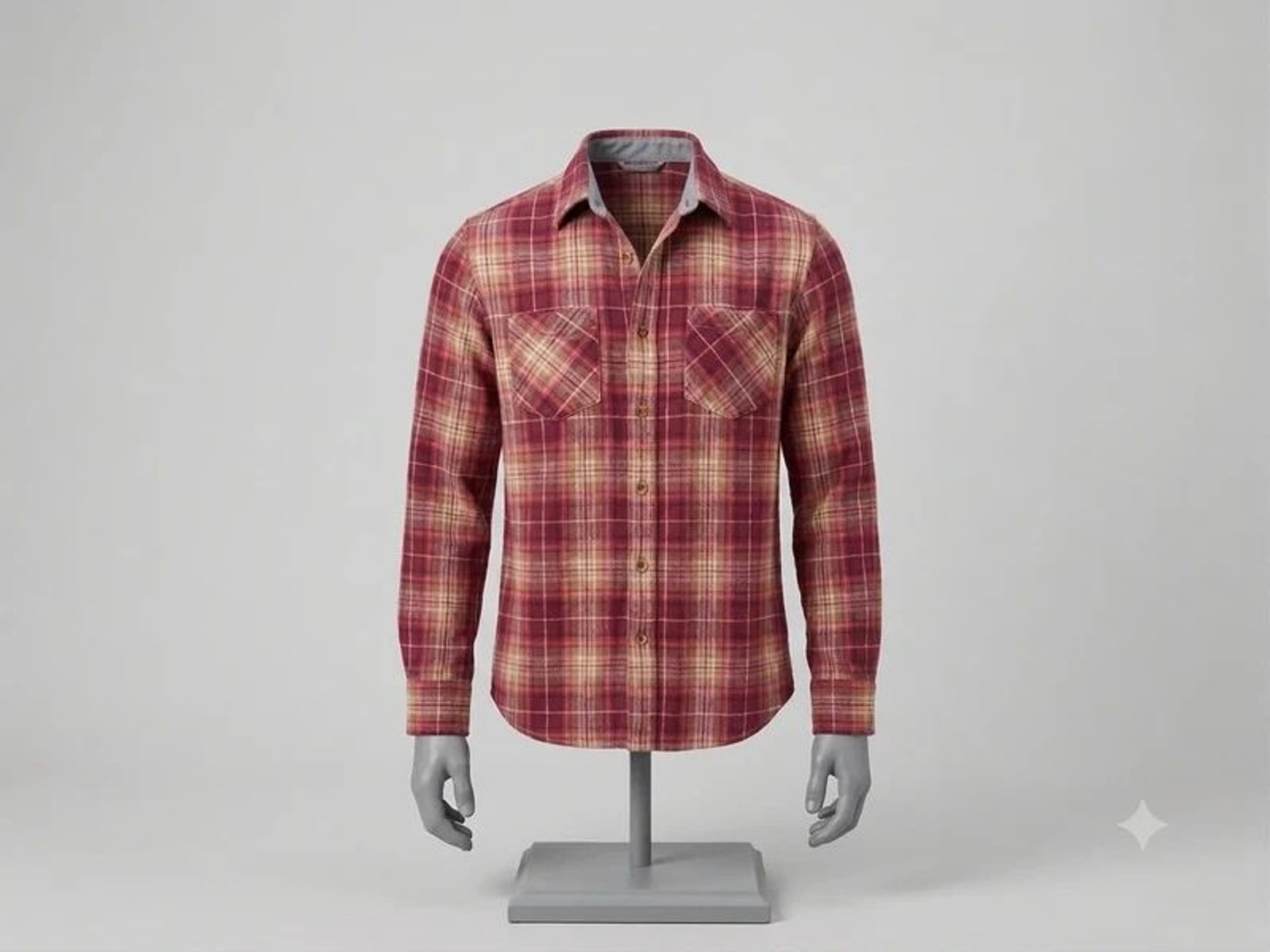 Premium Plaid Button-Down Shirt – Soft Flannel-Feel Texture