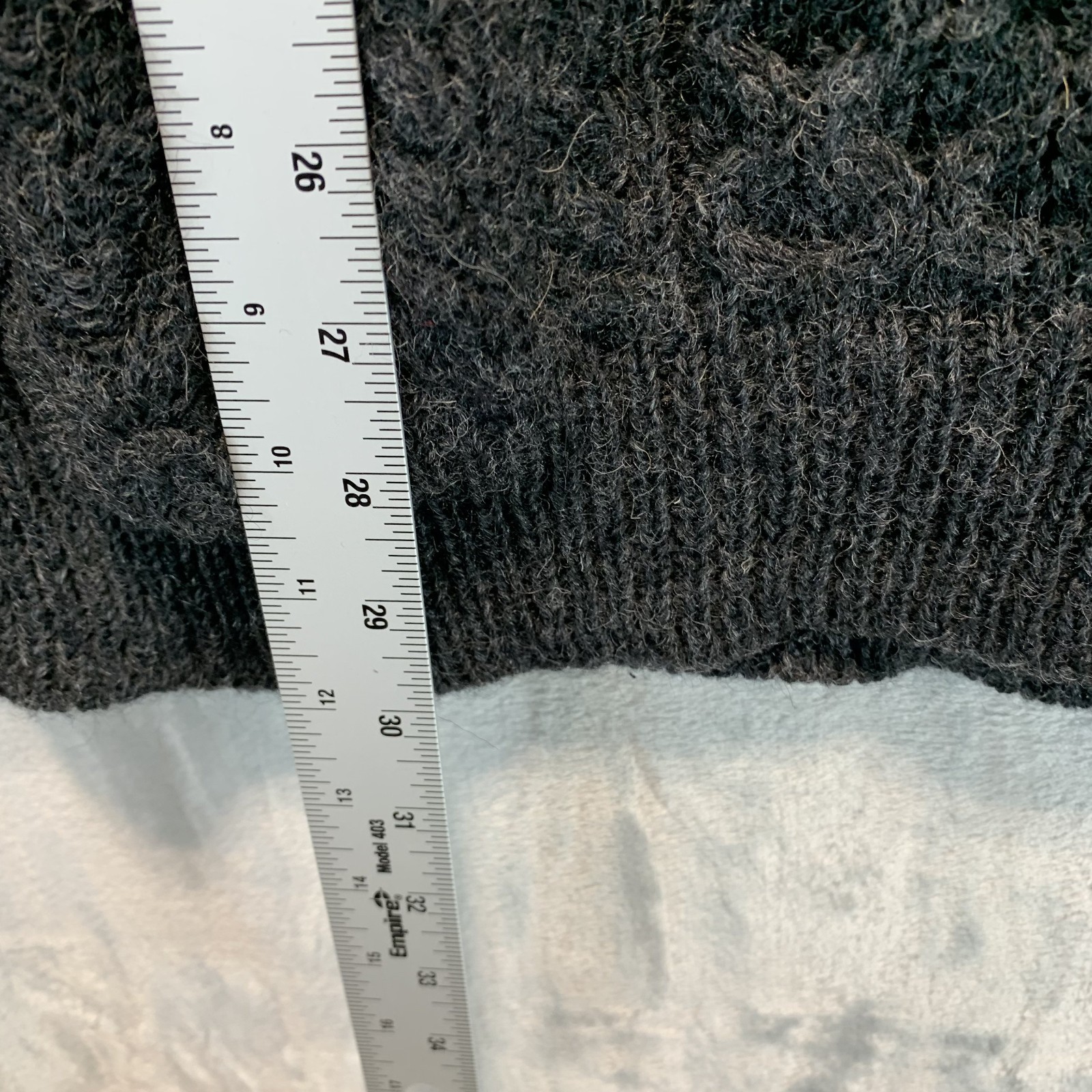 Aran Crafts Men’s Sweater Fisherman Cable Knit Gray XL 100% Wool Ireland Crew