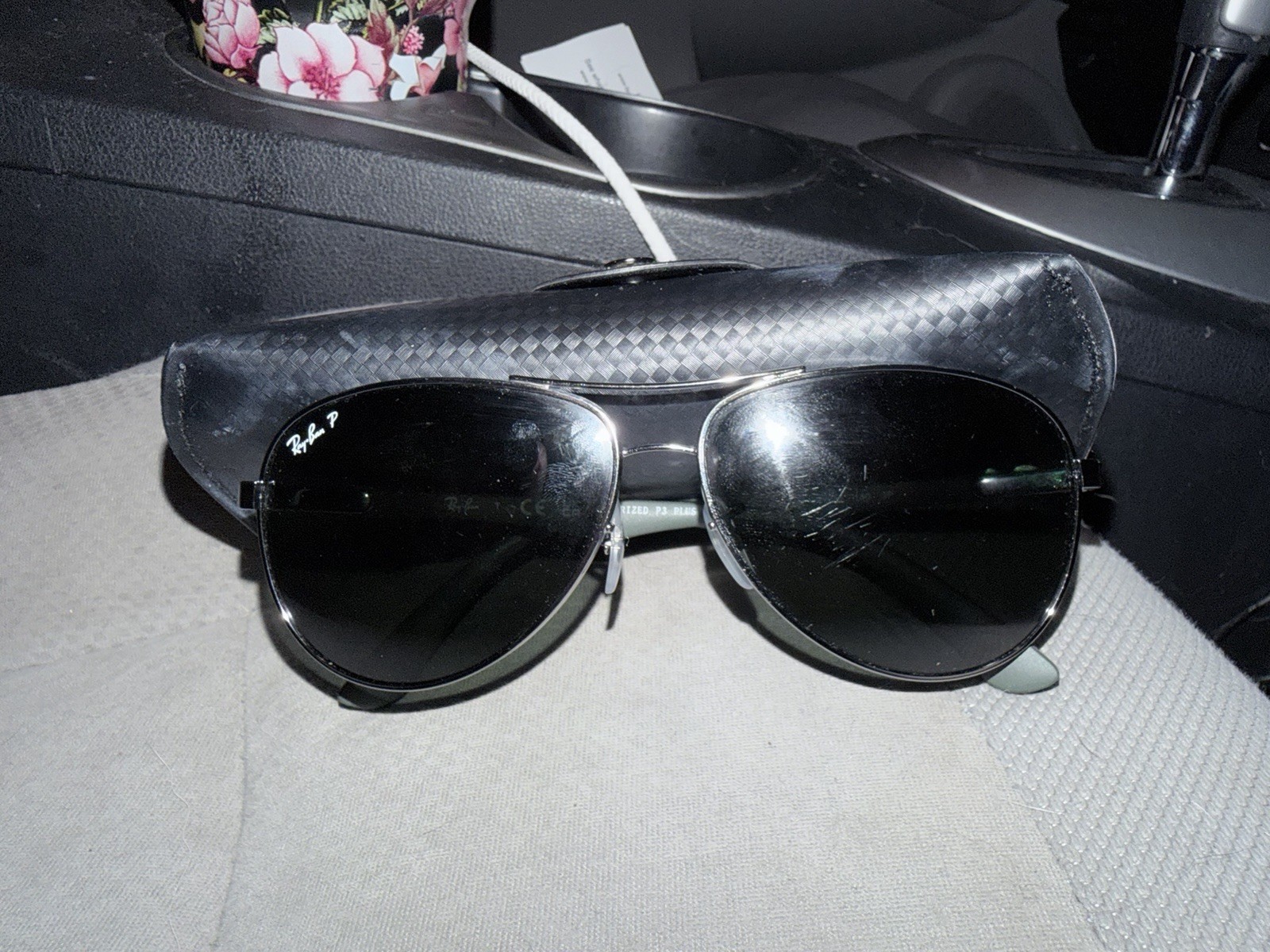 Ray-Ban Tech 8313 002/k7 Aviator Sunglasses Carbon Fiber Mirror Polarized 61mm
