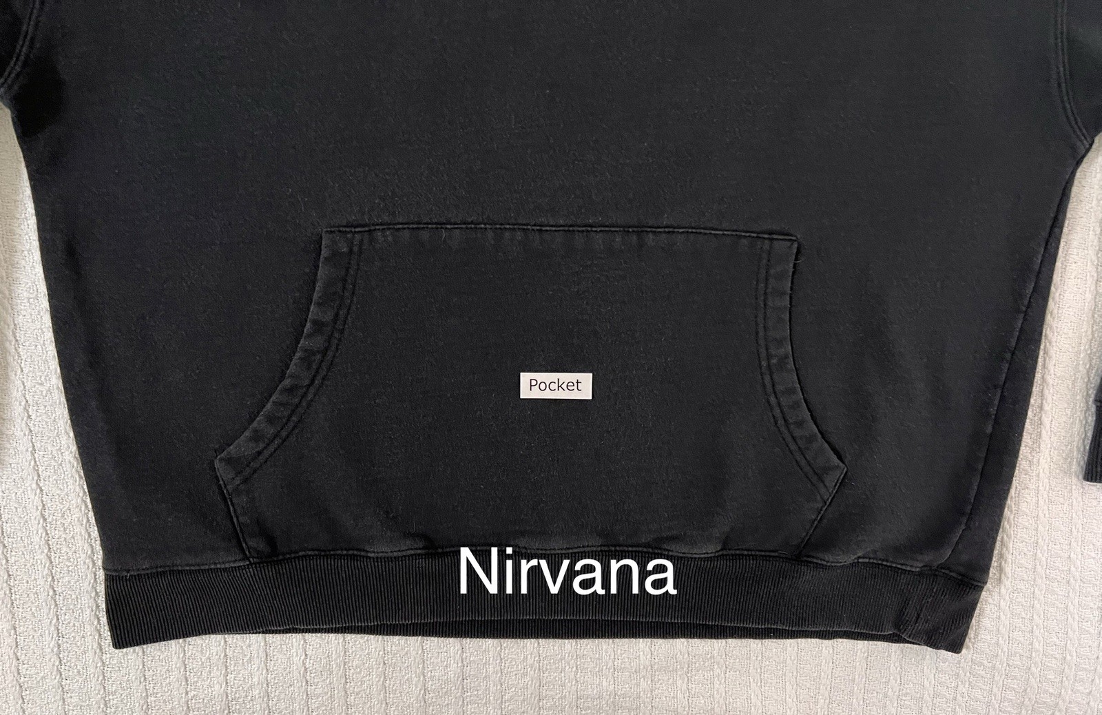 Cotton On Nirvana Nevermind Hoodie LG 24” X 24” Oversized All Over Print Black
