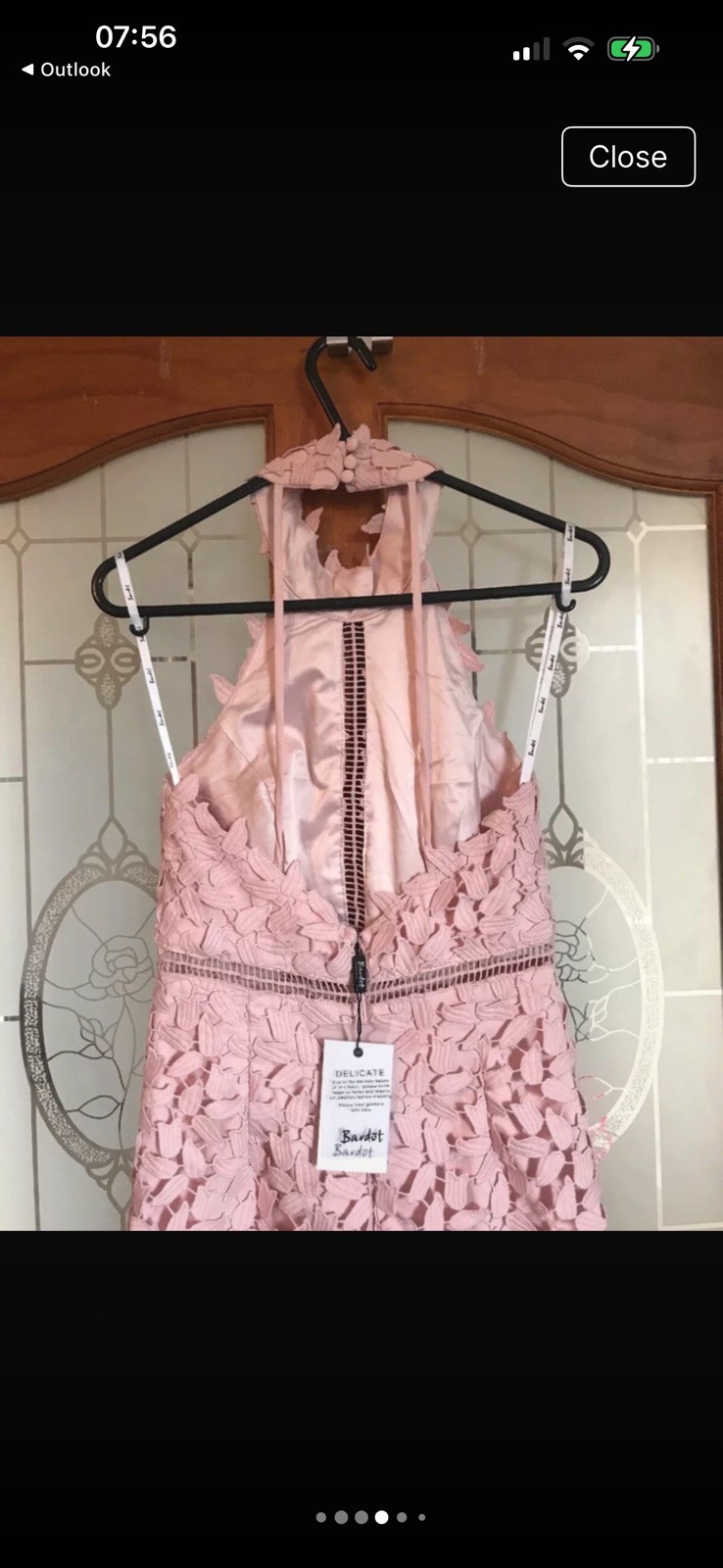 Ladies BARDOT @ Debenhams leaf net dusky pink dress size xs6 new with tags