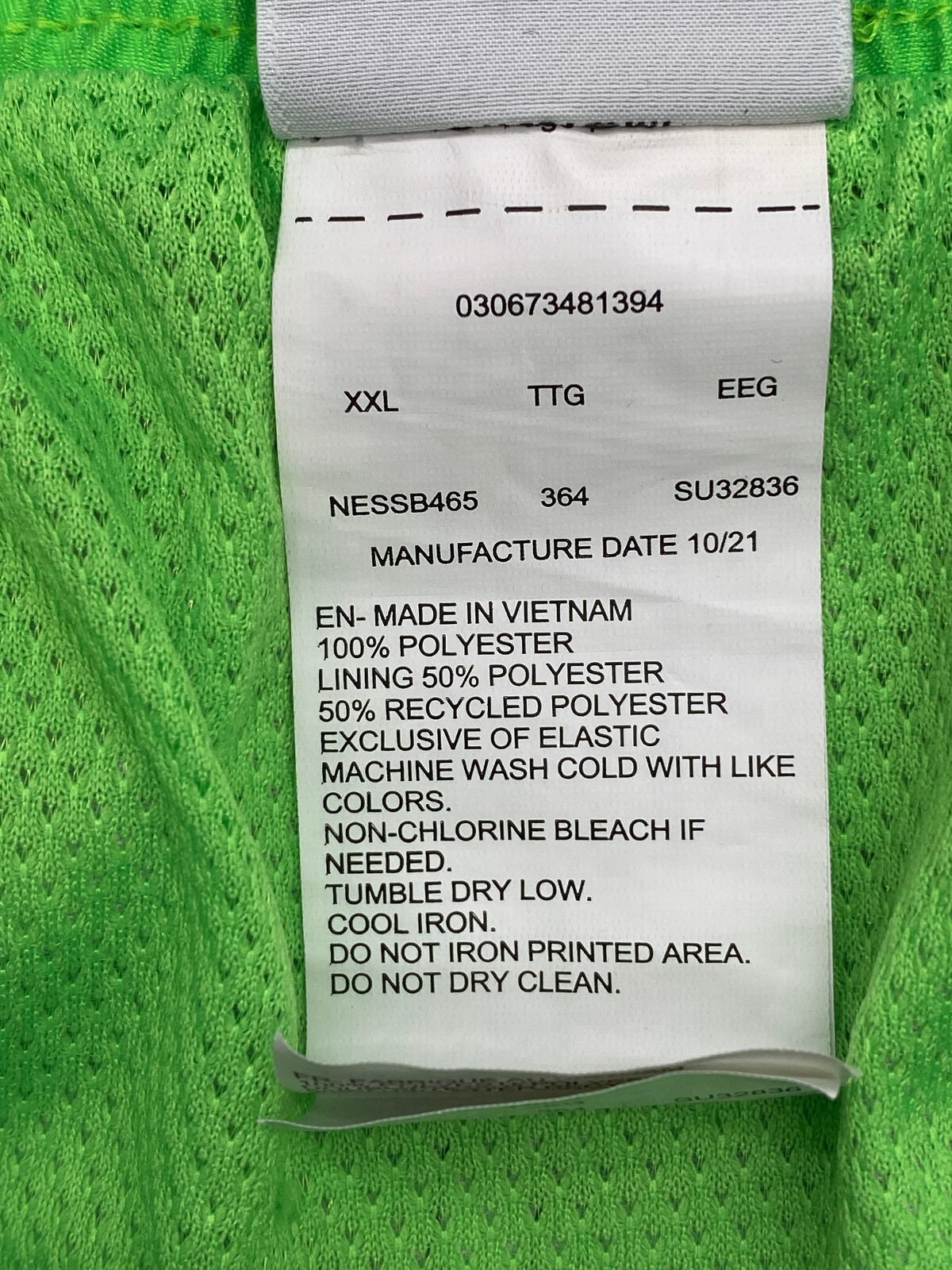 Nike Mens Volley Core Swim Shorts NESSB465-364 2XL Green Black Striped 6570